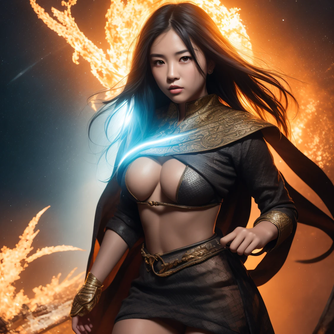 CG Giants,Asian women pose in colorful bikinis, Realistic secret manga girl rendering, detailed face of a asian girl, Reality in the secret world, Smooth CG art, Realistic. Cheng Yi, Realistic secret style, A lovely secret rendering, Rendu portrait 8k, Render character art 8 K, Kawaii realistic portrait, (Linen batik scarf), Angry fighting stance, looking at the ground, Batik linen bandana, Chinese python pattern long-sleeved garment,Uncharted(Abstract propylene splash:1.2), Dark clouds lightning background,废墟(realisticlying:1.4),Black color hair,Flour fluttering,Telephoto lens high, A high resolution, the detail, RAW photogr, Sharp Re, Nikon D850 Film Stock Photo by Jefferies Lee 4 Kodak Portra 400 Camera F1.6 shots, Rich colors, ultra-realistic vivid textures, Dramatic lighting,8K quality, Girls,Backstreets, Dark clouds lightning background(realisticlying:1.4),Black color hair,Uncharted, RAW photogr, Sharp Re, Nikon D850 Film Stock Photo by Jefferies Lee 4 Kodak Portra 400 Camera F1.6 shots, Rich colors, ultra-realistic vivid textures, Drama light film CG Agency,Tropical canyon battle scene、Chinese big breasts、Vintage trench coat、three kingdom、ember、100 people、Faraway view、intense battles、high detal、masuter piece、NSFW,Multi-layered long-sleeved gauze garment,Quick-drying vest,Colorful cotton and linen sweater,Light blue cloak,Doomsday ruins(Uncharted)Climb the streets(Armageddon)eyes filled with angry,He clenched his fists