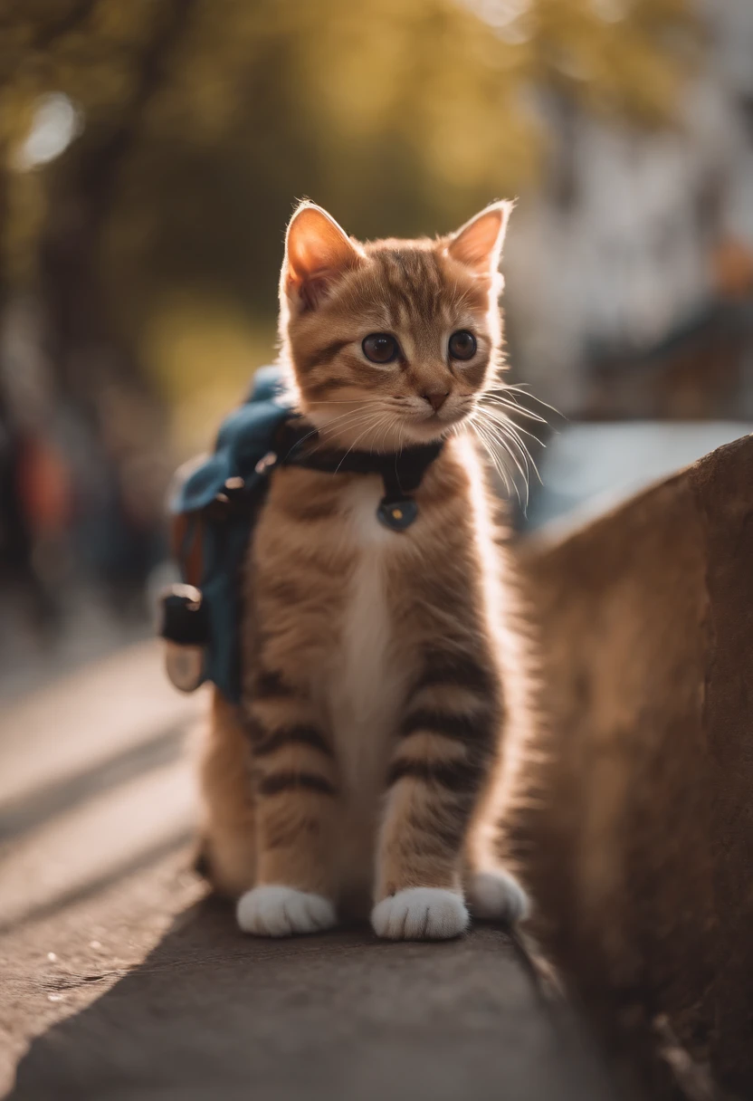 I have two kittens, a cute little cat, Cute kittens, adolable, Incredibly cute, cute cute, And cute and cute. they are walking down the street with their backpacks on, walking together, commute, proudly walking down the street, the cat is walking. They are cute in the style of 🍂 and 🍁, cute cute, cute cute, oh, prettyandcute. They are known as the real-life Tom and Jerry.