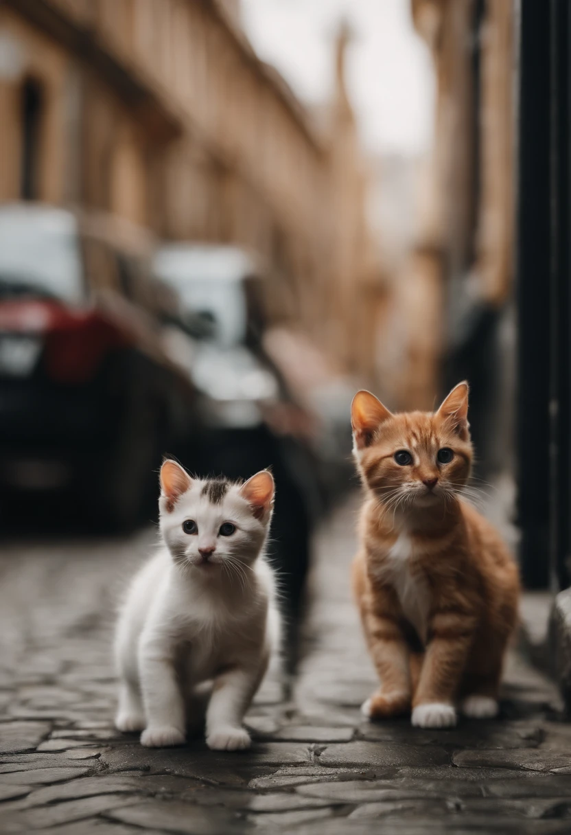 I have two kittens, a cute little cat, Cute kittens, adolable, Incredibly cute, cute cute, And cute and cute. they are walking down the street with their backpacks on, walking together, commute, proudly walking down the street, the cat is walking. They are cute in the style of 🍂 and 🍁, cute cute, cute cute, oh, prettyandcute. They are known as the real-life Tom and Jerry.