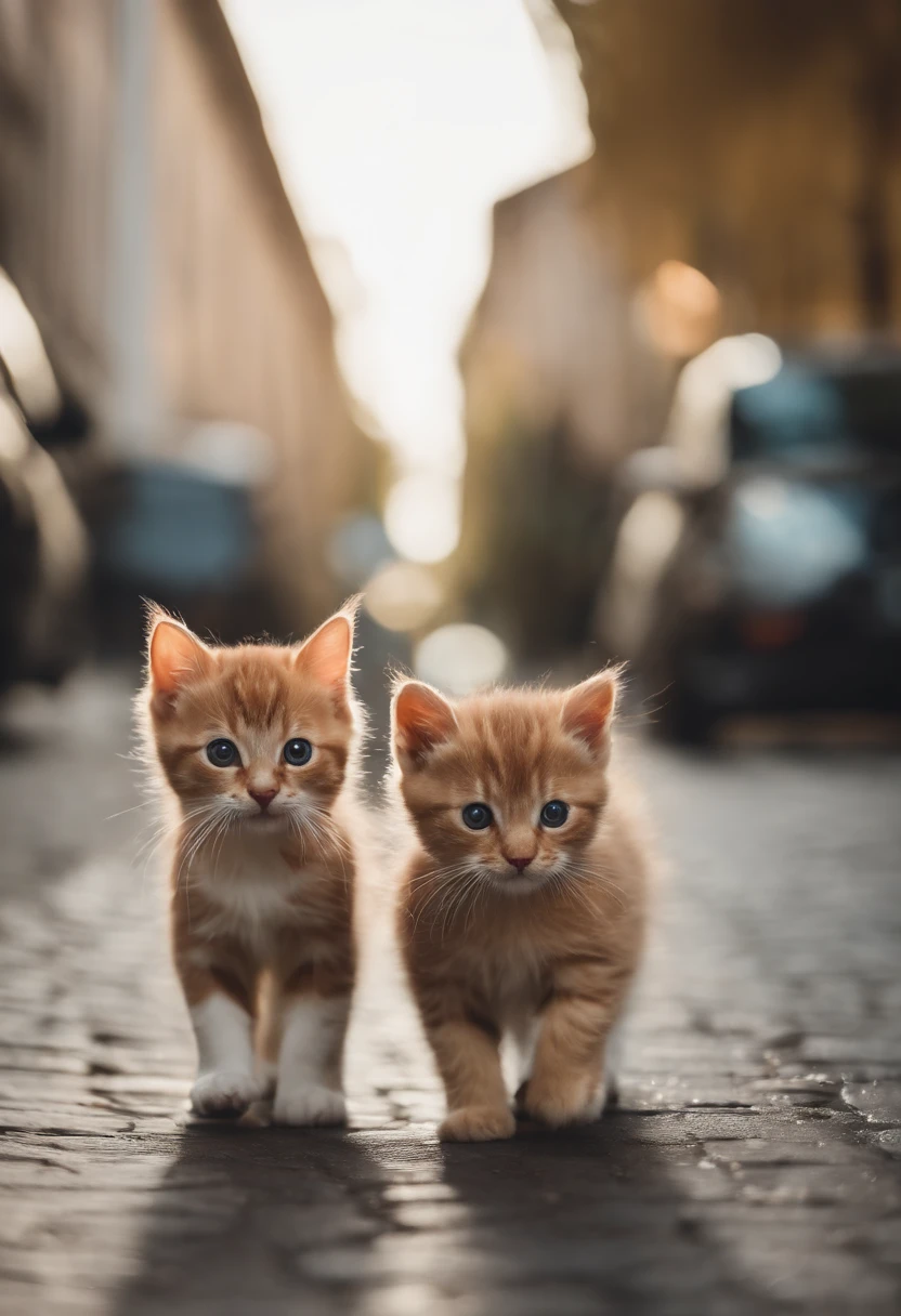 I have two kittens, a cute little cat, Cute kittens, adolable, Incredibly cute, cute cute, And cute and cute. they are walking down the street with their backpacks on, walking together, commute, proudly walking down the street, the cat is walking. They are cute in the style of 🍂 and 🍁, cute cute, cute cute, oh, prettyandcute. They are known as the real-life Tom and Jerry.