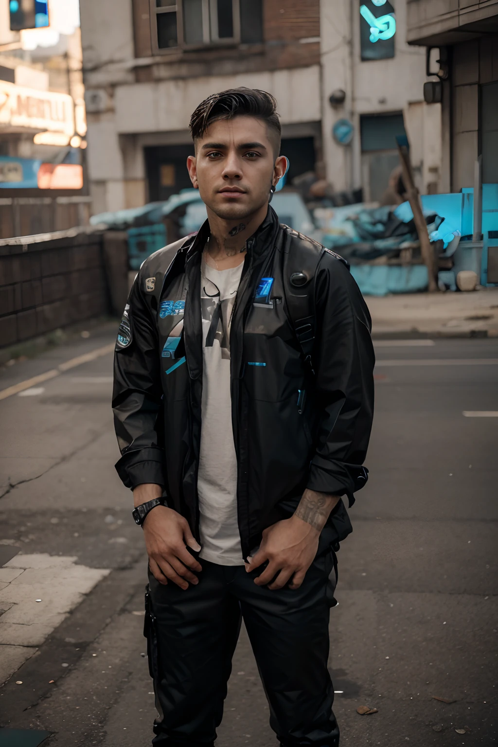 Change background cyberpunk handsome boy, realistic face, 8k, ultra realistic.