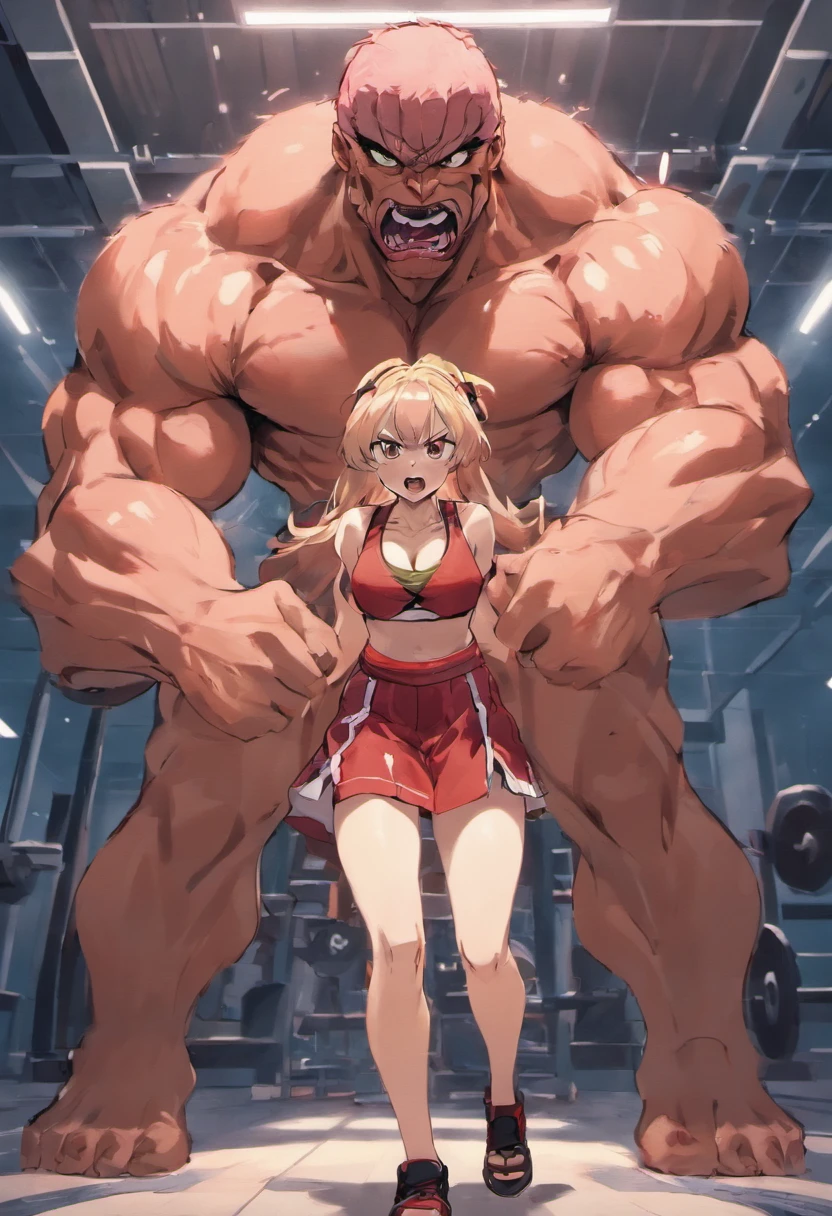 The guts of an anime berserker gets angry in the gym