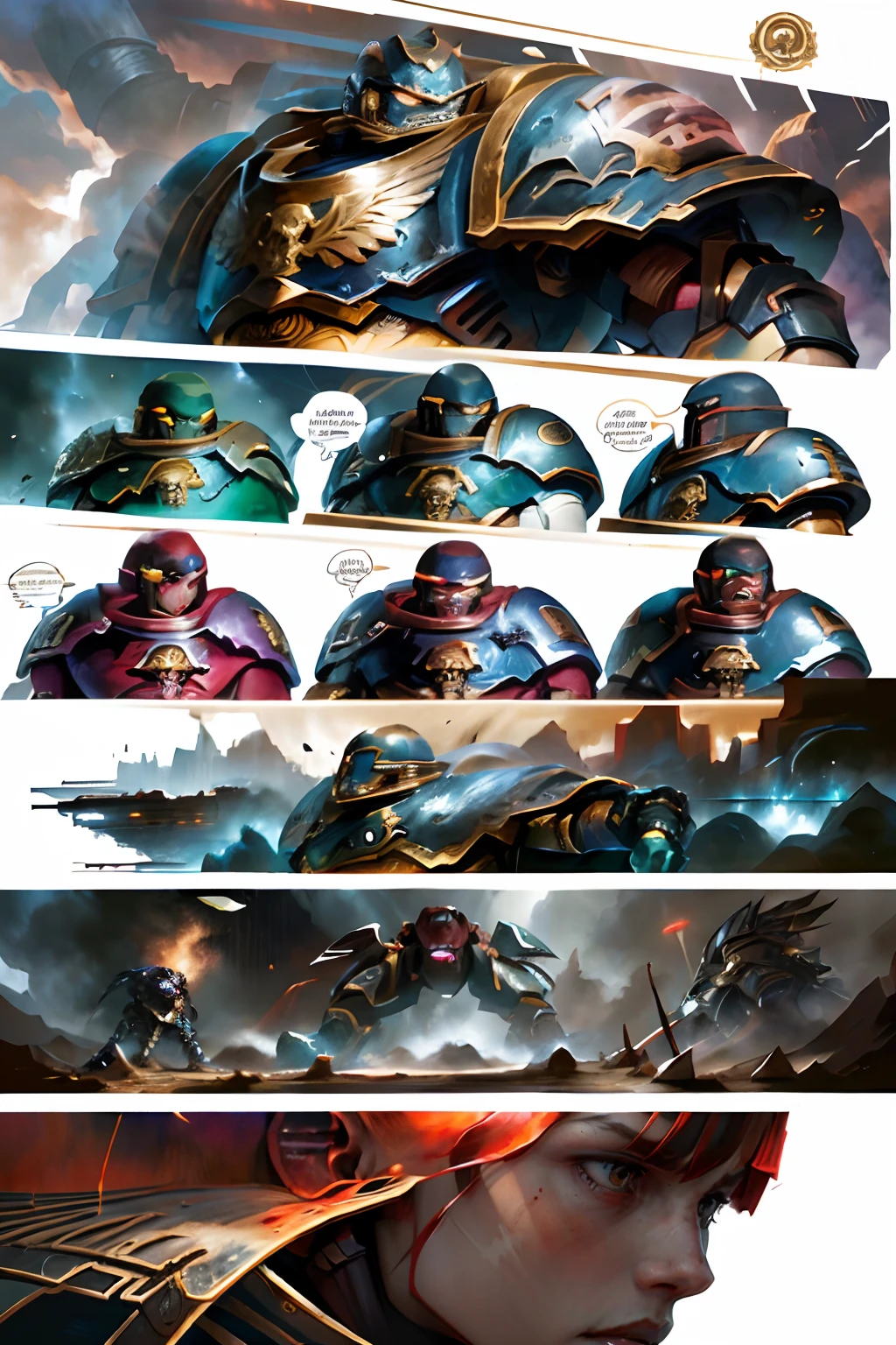 Comic storyboard:2, Battle scenes,tmasterpiece,ultraclear,UHD,the detail,Multiple characters,anatomy correct
