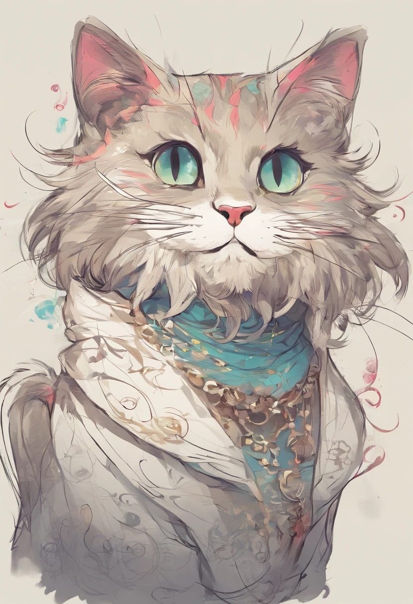 A cute cartoon cat sticks out its tongue,Bust,Headshot,minimalist wind,Make people love,Uma personagem,filigree,Realistic style