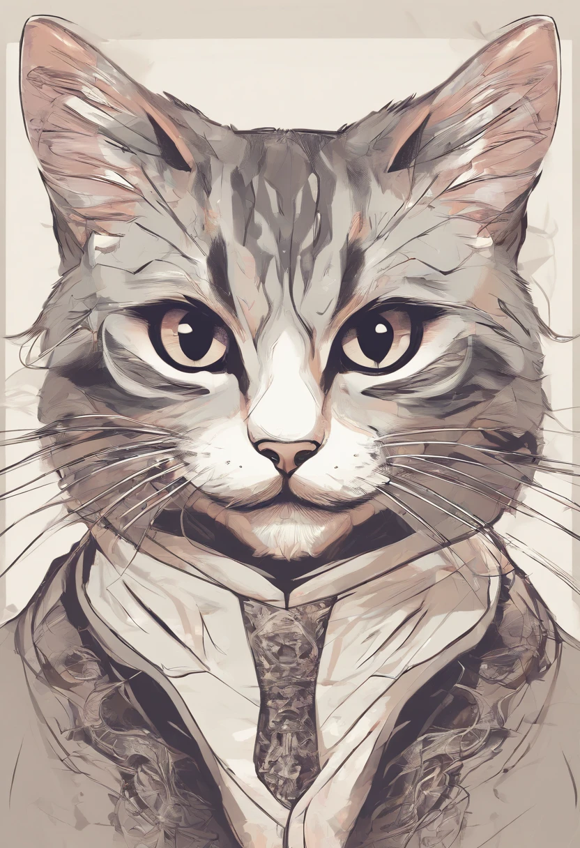 A cute cartoon cat sticks out its tongue,Bust,Headshot,minimalist wind,Make people love,Uma personagem,filigree,Realistic style
