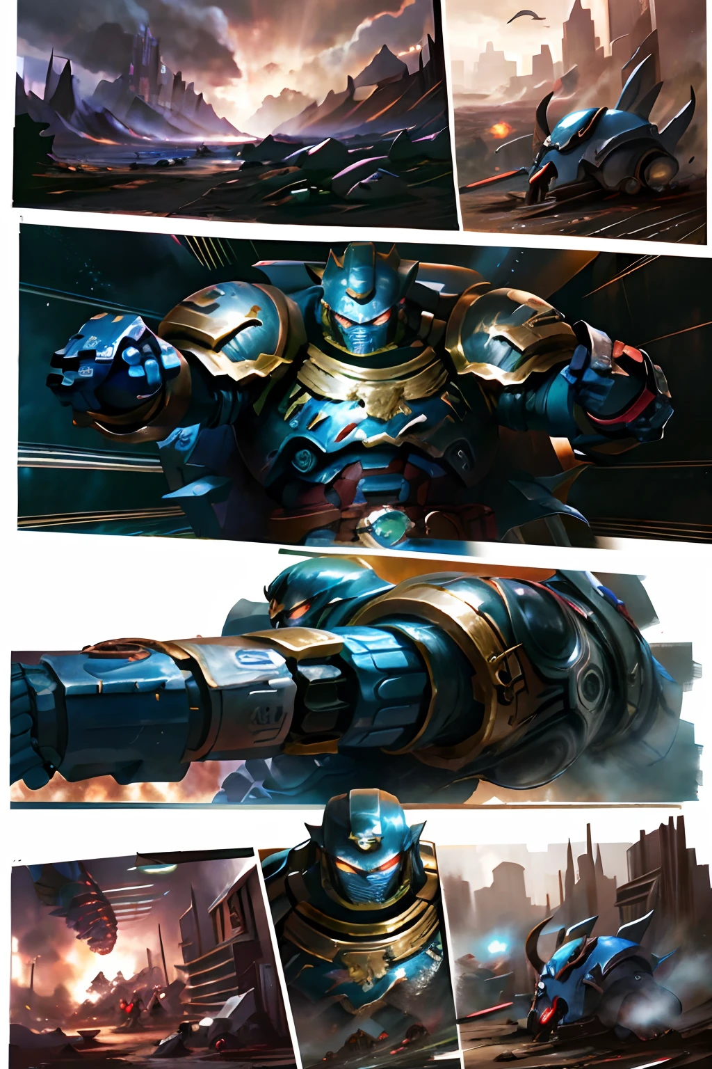 Comic storyboard:2, Battle scenes,tmasterpiece,ultraclear,hyper HD,the detail,Multiple characters,anatomy correct