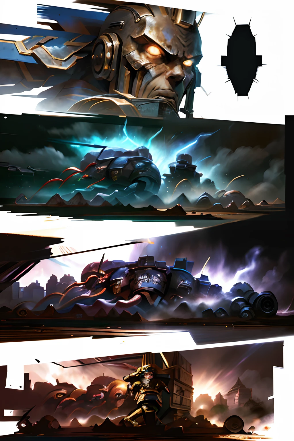 Comic storyboard:2, Battle scenes,tmasterpiece,ultraclear,hyper HD,the detail,Multiple characters,anatomy correct