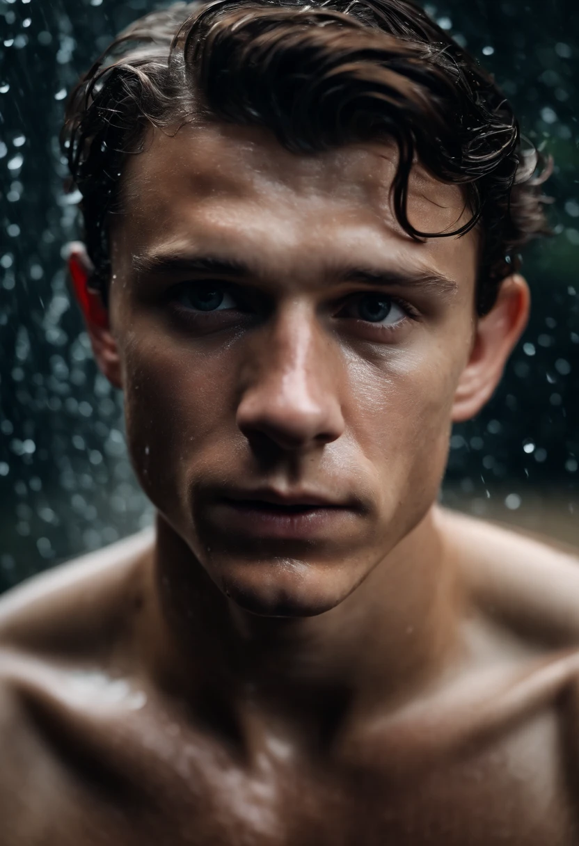 Portrait of naked wet tom holland