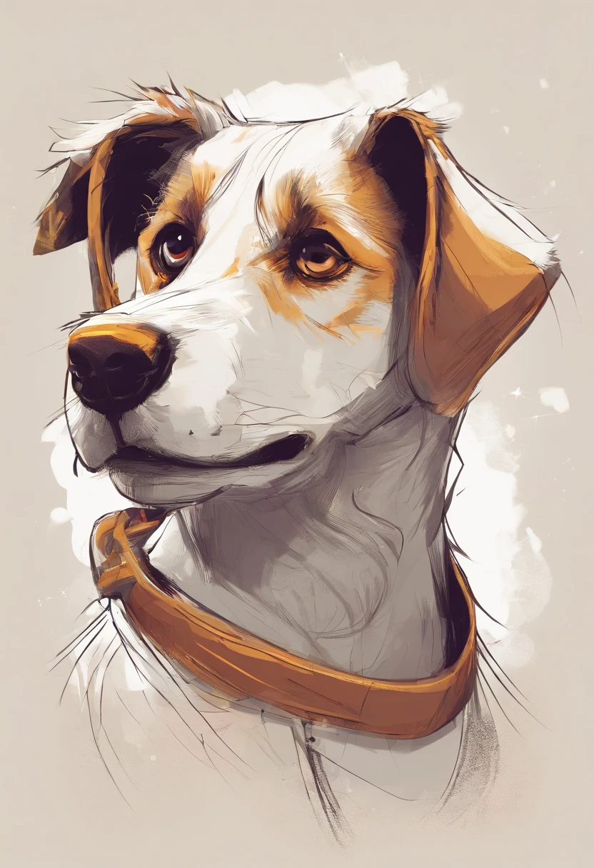 A cute cartoon dog sticks out its tongue，Headshot，minimalist wind，Make people love，Uma personagem，filigree，Realistic style