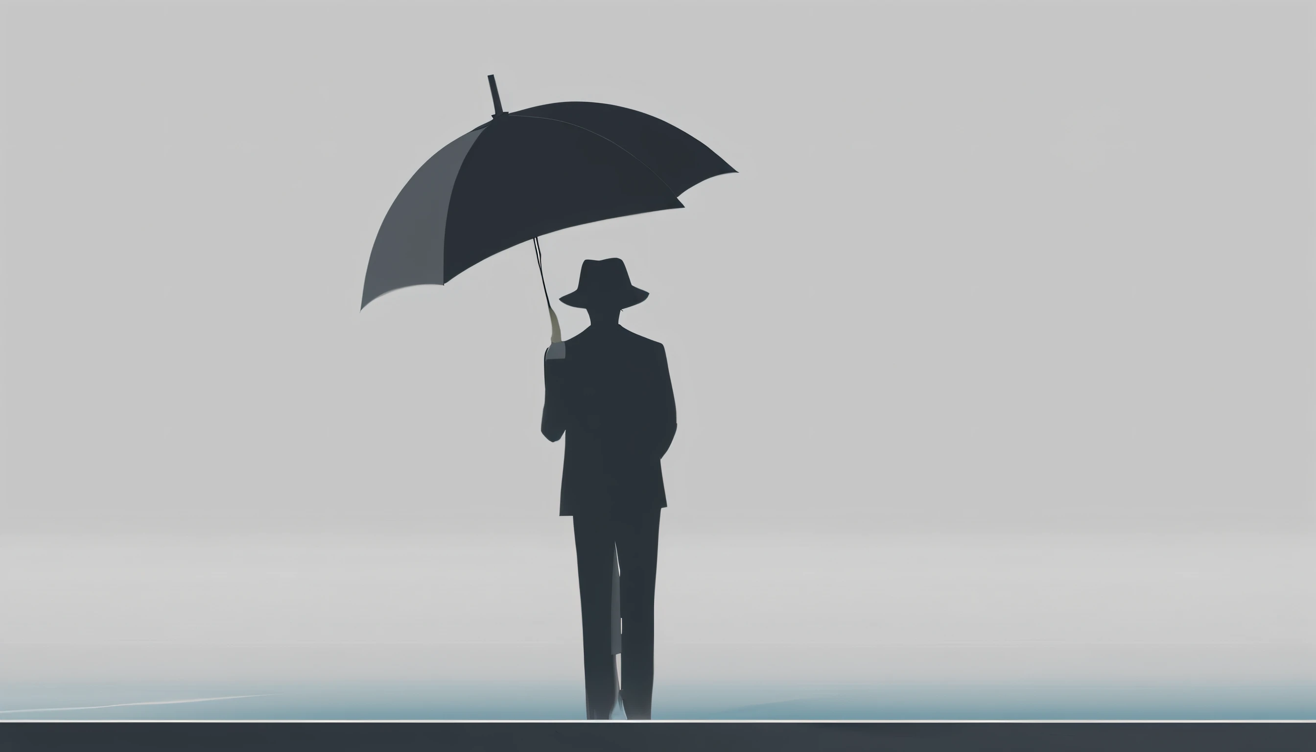 Rained,holding a umbrella,An umbrella,stickfigure