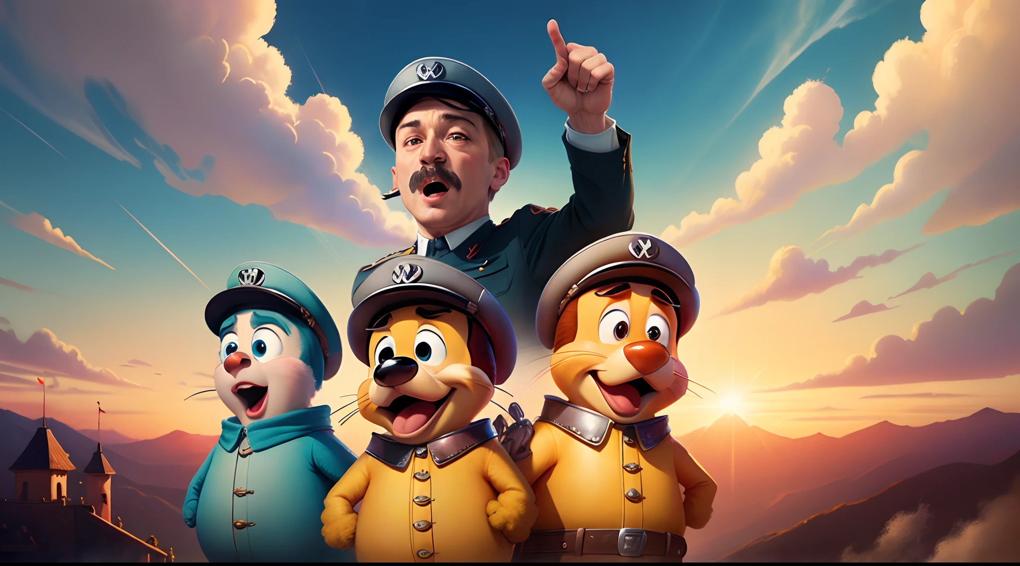 Disney Pixar movie poster about hitler