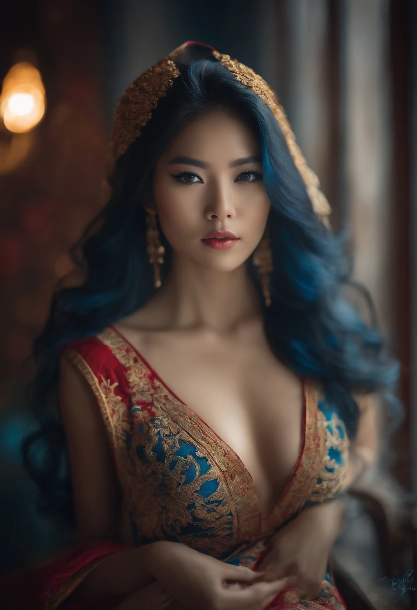 Asian Beautiful Sexy Body By Clear, cabelo azul, orelha de gato