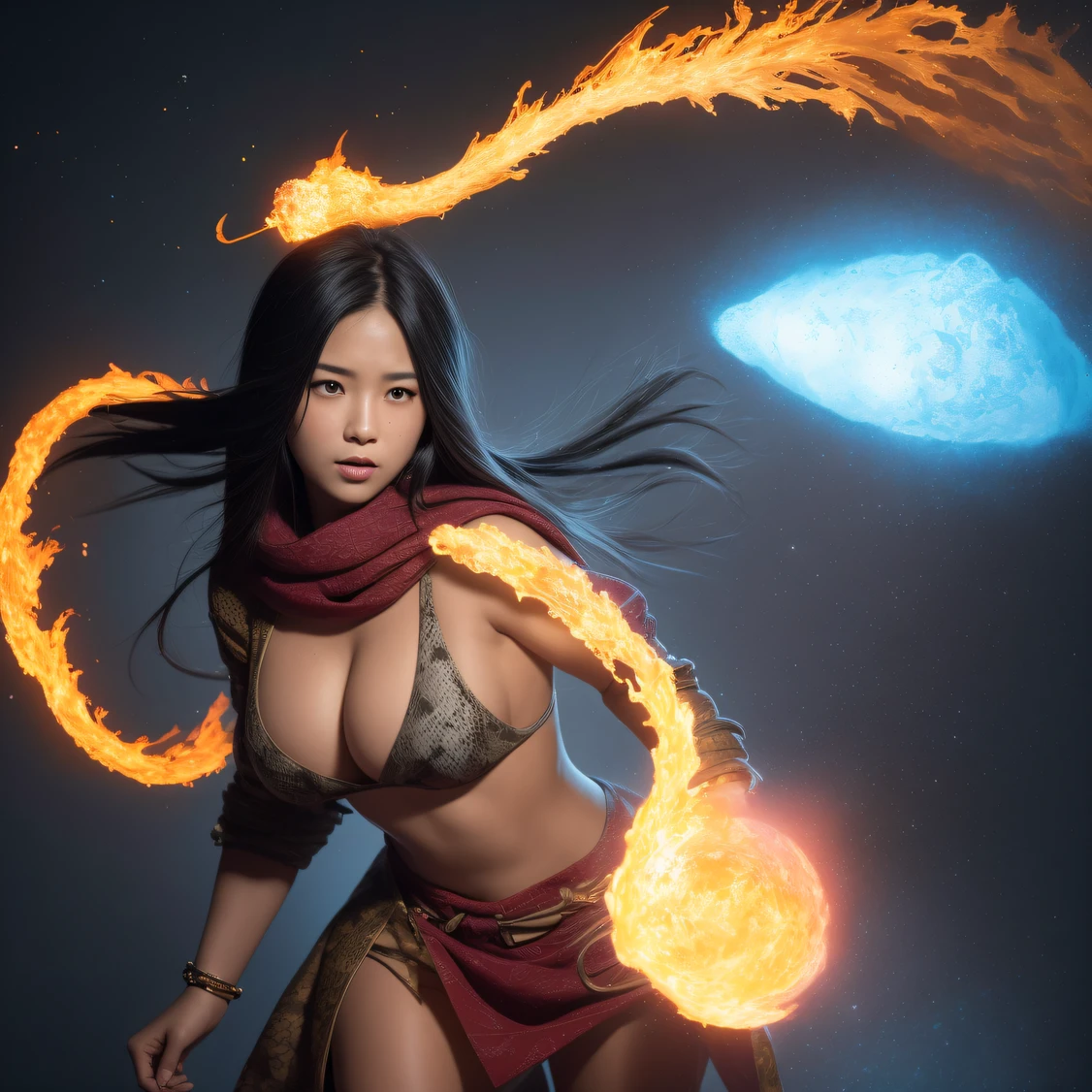 CG Giants,Asian women pose in colorful bikinis, Realistic secret manga girl rendering, detailed face of a asian girl, Reality in the secret world, Smooth CG art, Realistic. Cheng Yi, Realistic secret style, A lovely secret rendering, Rendu portrait 8k, Render character art 8 K, Kawaii realistic portrait, (Linen batik scarf), Angry fighting stance, looking at the ground, Batik linen bandana, Chinese python pattern long-sleeved garment,Uncharted(Abstract propylene splash:1.2), Dark clouds lightning background,废墟(realisticlying:1.4),Black color hair,Flour fluttering,Telephoto lens high, A high resolution, the detail, RAW photogr, Sharp Re, Nikon D850 Film Stock Photo by Jefferies Lee 4 Kodak Portra 400 Camera F1.6 shots, Rich colors, ultra-realistic vivid textures, Dramatic lighting,8K quality, Girls,Backstreets, Dark clouds lightning background(realisticlying:1.4),Black color hair,Uncharted, RAW photogr, Sharp Re, Nikon D850 Film Stock Photo by Jefferies Lee 4 Kodak Portra 400 Camera F1.6 shots, Rich colors, ultra-realistic vivid textures, Drama light film CG Agency,Tropical canyon battle scene、Chinese big breasts、Vintage trench coat、three kingdom、ember、100 people、Faraway view、intense battles、high detal、masuter piece、NSFW,Multi-layered long-sleeved gauze garment,Quick-drying vest,Colorful cotton and linen sweater,Light blue cloak,Doomsday ruins(Uncharted)Climb the streets(Armageddon)eyes filled with angry,He clenched his fists