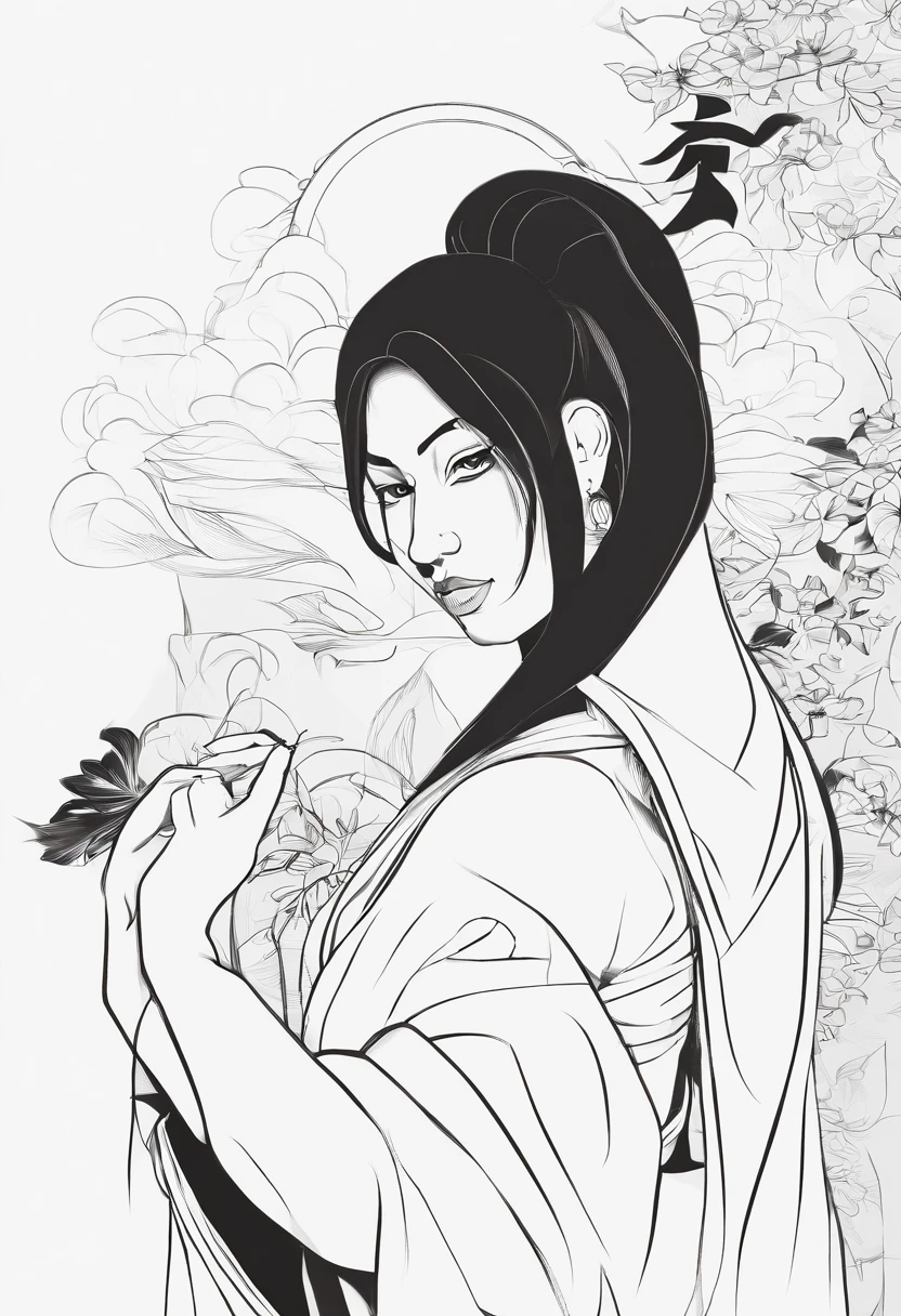 1fille, corps entier, tsunade, orochimaru, no background