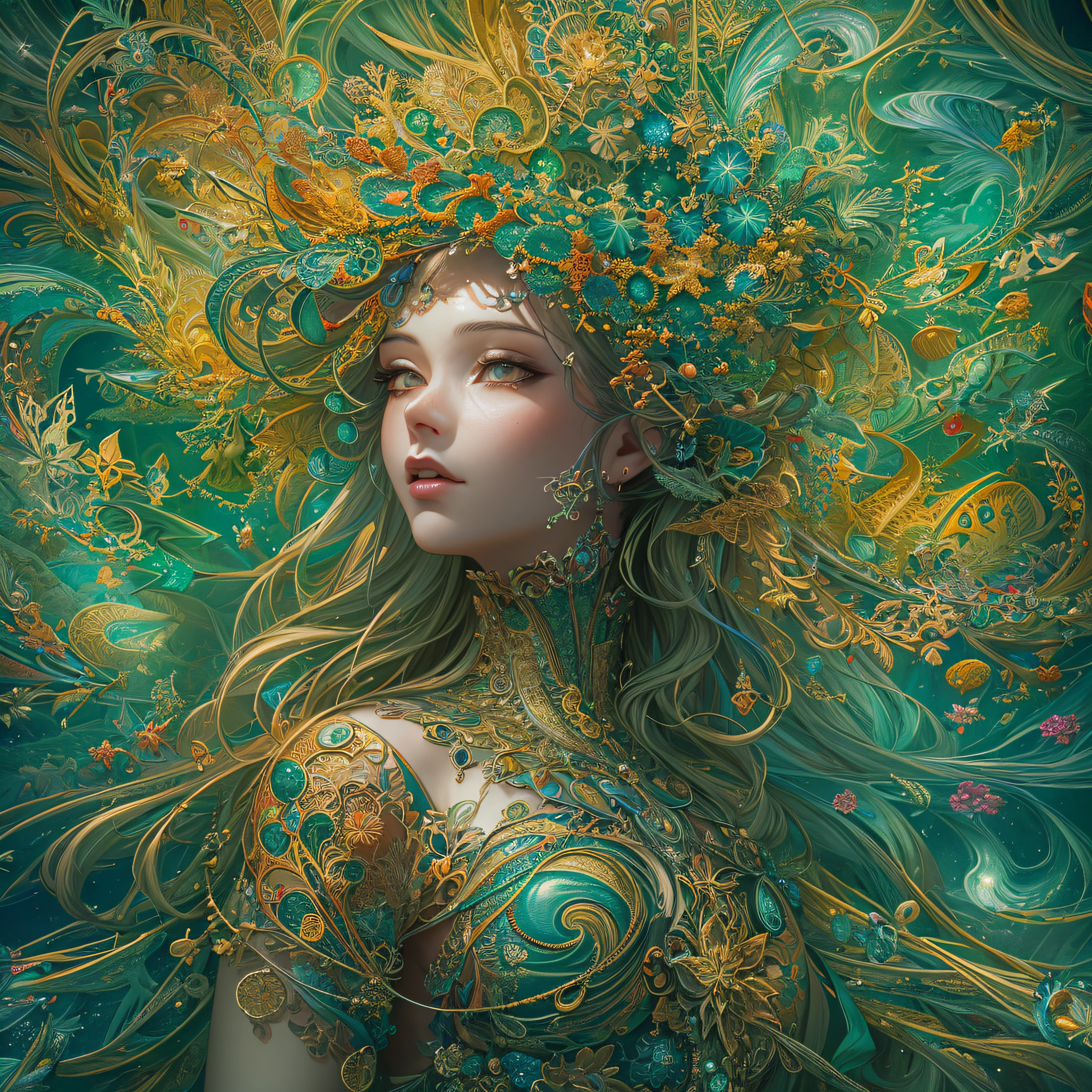 (masterpiece, top quality, best quality, official art, beautiful and aesthetic:1.2), (1girl), extreme detailed,(fractal art:1.3),colorful,highest detailed
