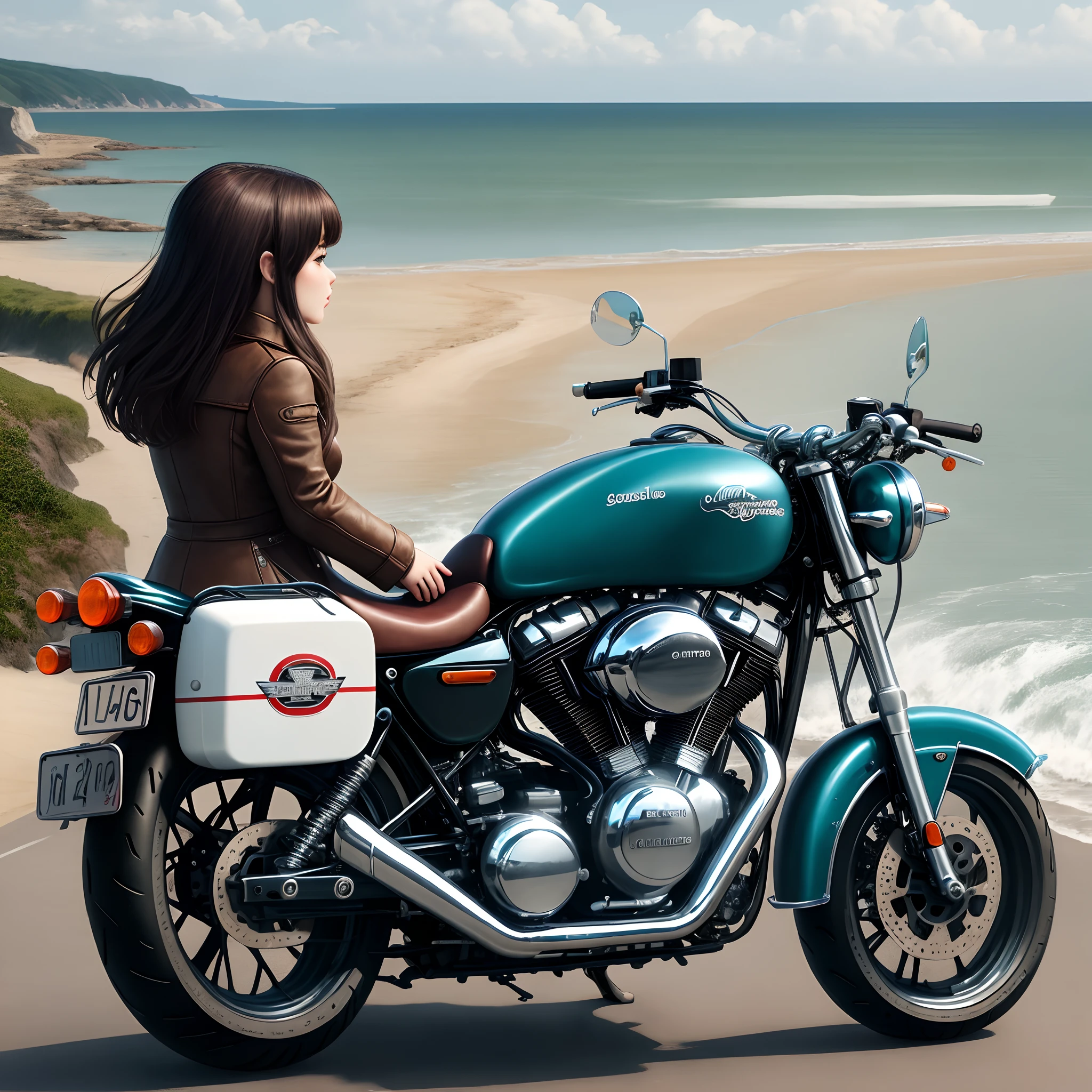 Motorcycle on the seaside