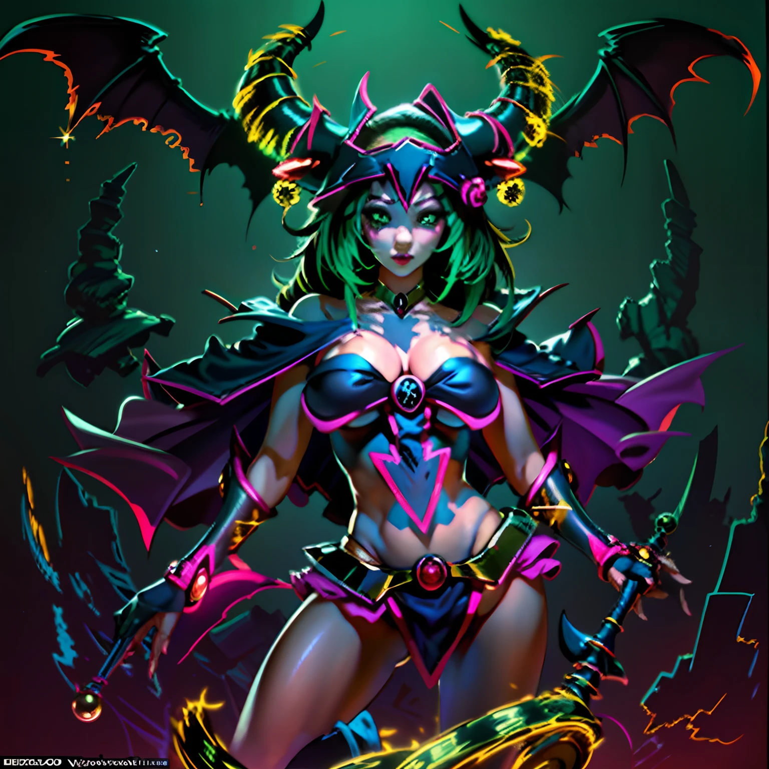 Succubus Version of the Dark Wizard Girl (obra maestra, calidad superior, La mejor calidad, arte oficial, beautiful and aesthetic:1.2), (1 hermosa sexy chica maga oscura ((Succubus demon)) usar joyas corporales detalladas), (dynamic pose), Disparo de vaquero, extremadamente detallado, (Arte fractal:1.3), De color, Highest detail, (( desnudo)) ((cinematic lighting)) Dark Magician Girl Sexy Succubus Version