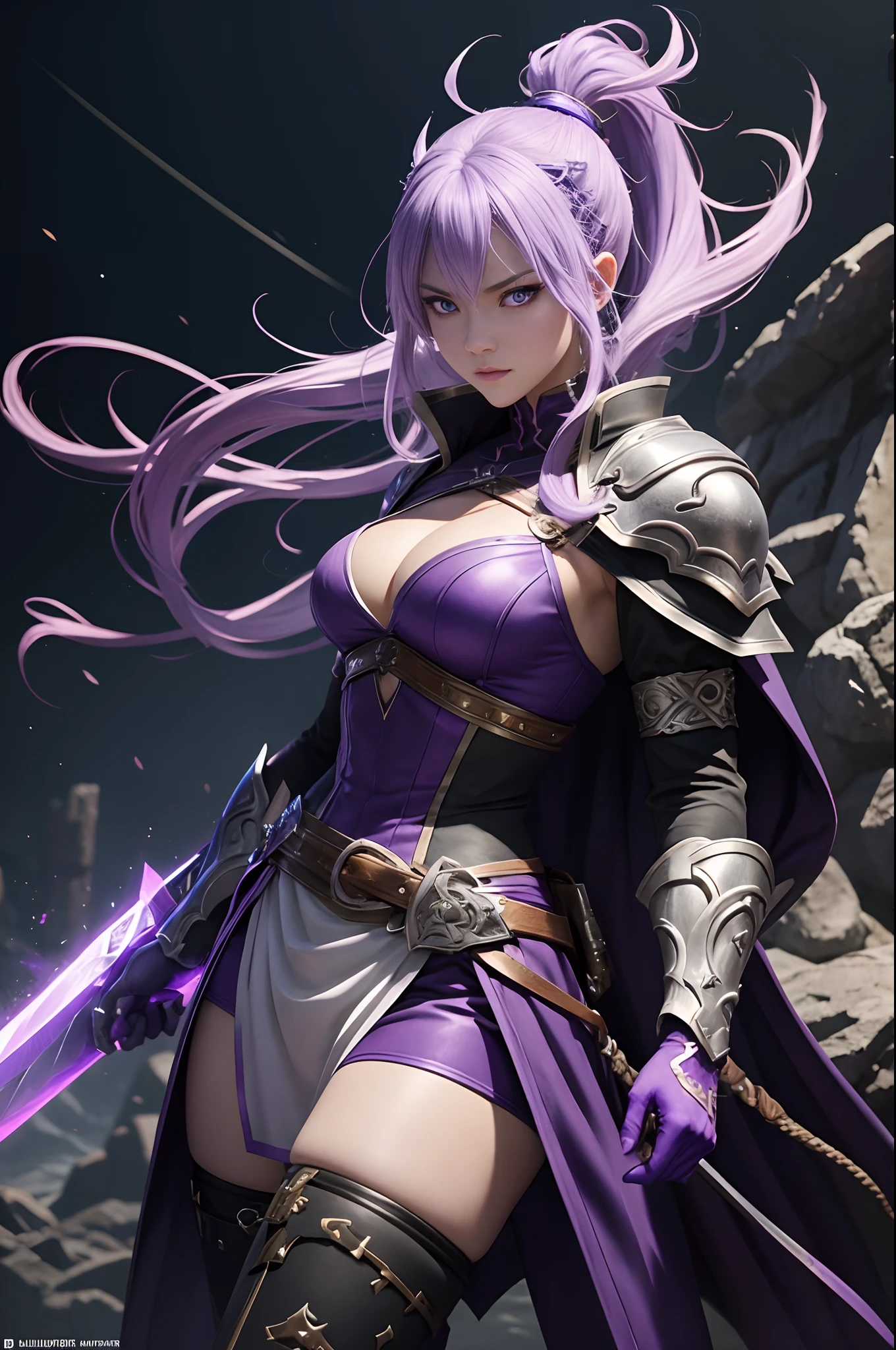 8K、Alafed Men、White and purple appearance、Big sword armament、Super handsome、Purple and white mohawk cutting、Eyes glowing purple、unrealengine、Joseph Joestar、trending on artstationh、Diobrand、highly detailed exquisite fanart、3 d render character art 8 k、Highly detailed artgerm、Muscular male hero with a slender body、handsome guy in demon slayer art、Range Murata and Artgerm
