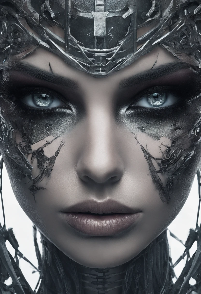 colofull face, extrem closeup, full makeup, detailed eye retna, epic, nice lighting, realistic, macro