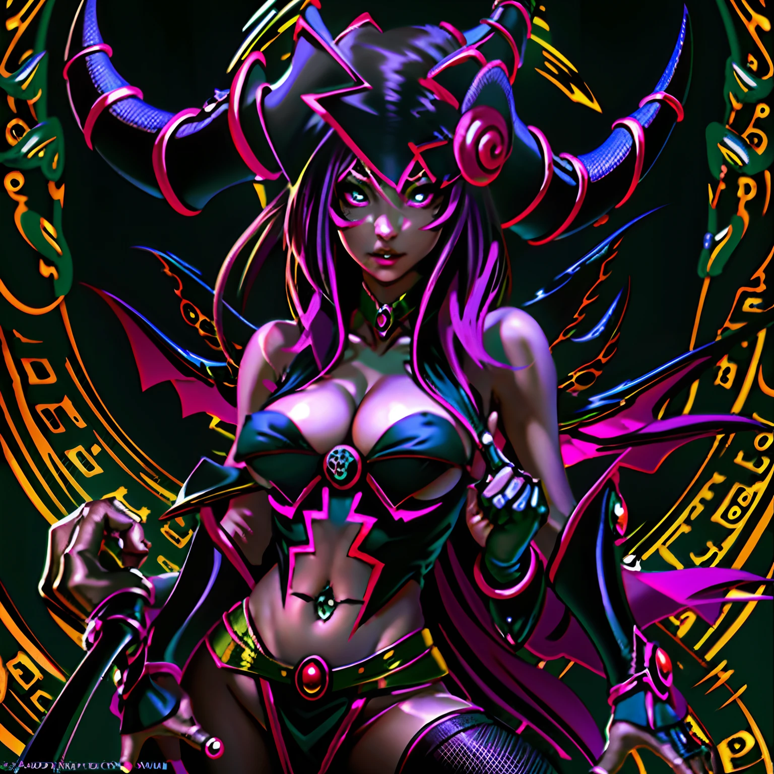 Succubus Version of the Dark Wizard Girl (obra maestra, calidad superior, La mejor calidad, arte oficial, beautiful and aesthetic:1.2), (1 hermosa sexy chica maga oscura ((Succubus demon)) usar joyas corporales detalladas), (dynamic pose), Disparo de vaquero, extremadamente detallado, (Arte fractal:1.3), De color, Highest detail, (( desnudo)) ((cinematic lighting)) Dark Magician Girl Sexy Succubus Version