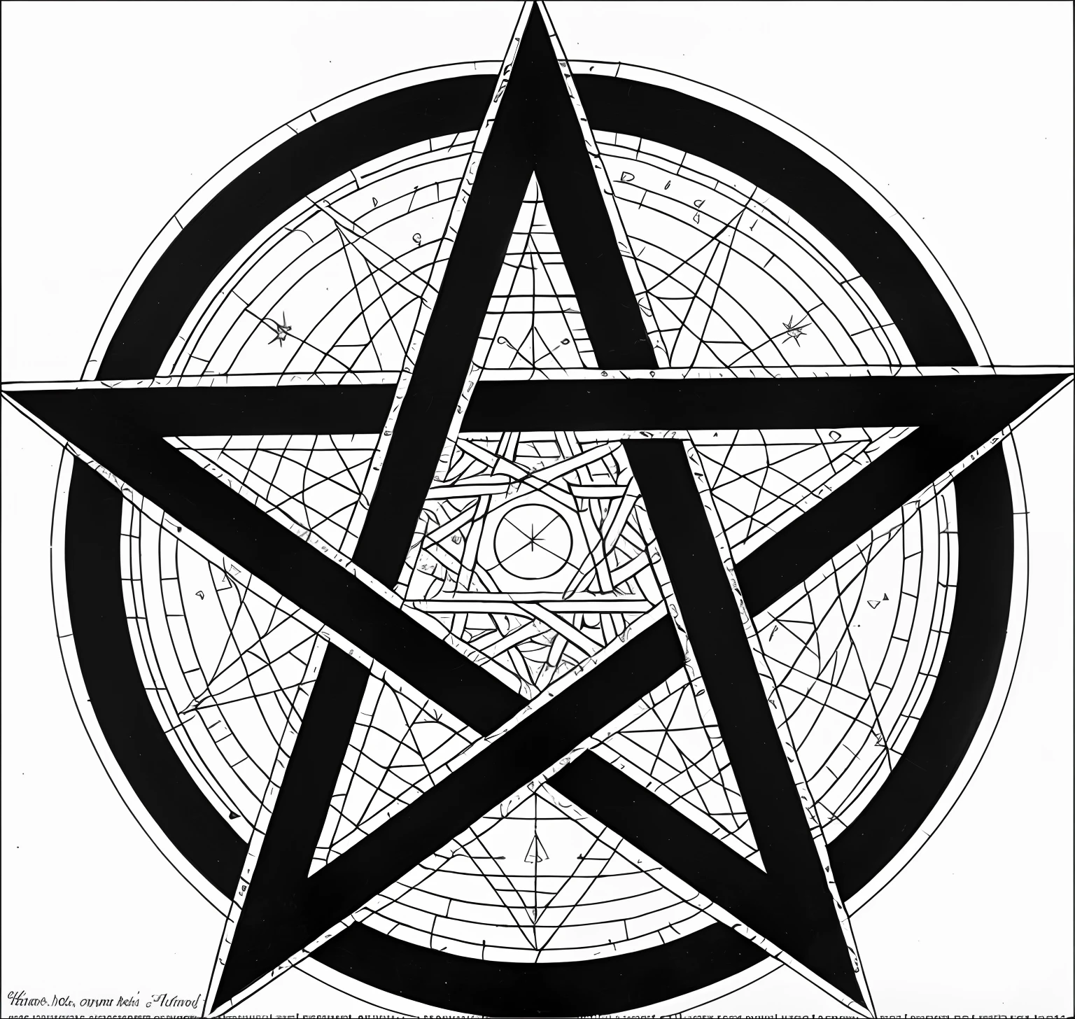 Black-and-white photo of pentagram in a circle, pentacle, pentacle, pentacle, wicca symbols dnd, magick symbols, Pagan mysticism, sorcerous, satanism, There are mysterious symbols, Occult signs, Mystical symbolism, wiccan, mystic symbols, satanic symbolism, occult symbols hidden, home wicca scene