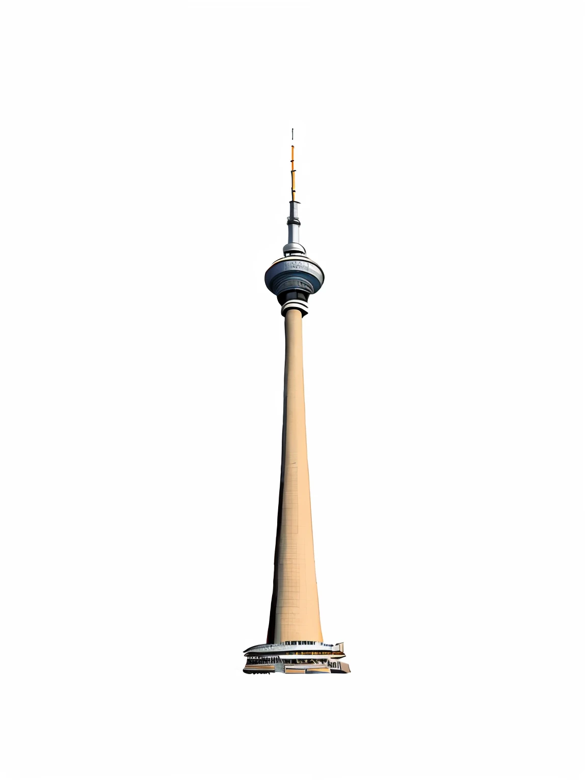 Tv tower，Manhwa Style，Architectural posters，orange and blue