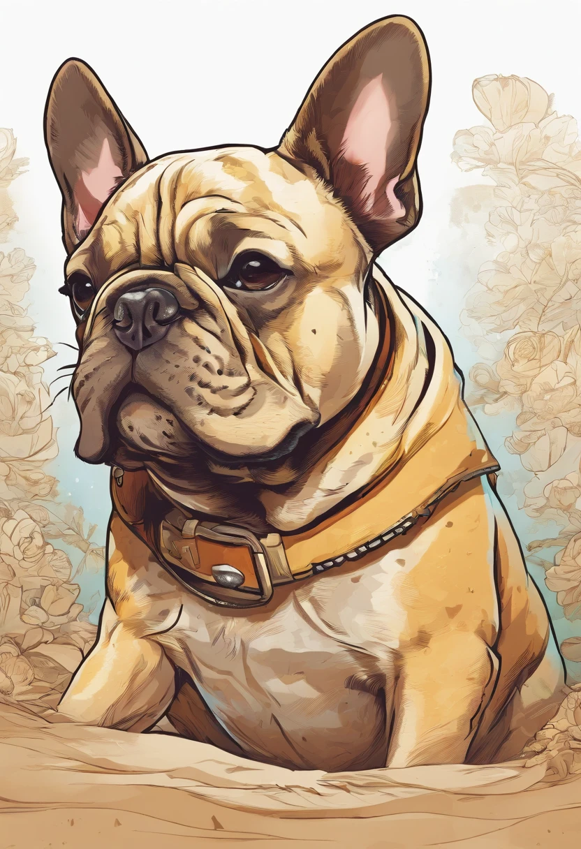 A sand-colored French bulldog