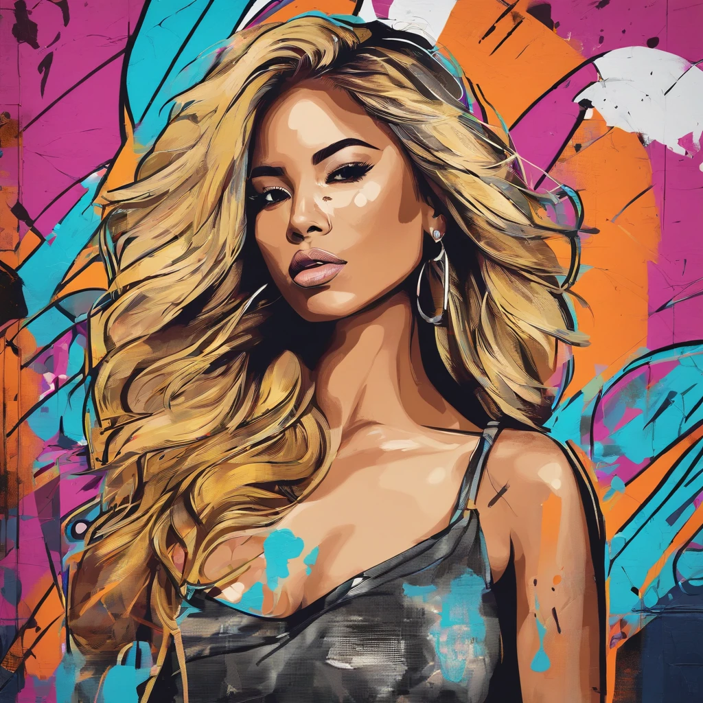 beautiful blonde girl Yalitza Aparicio, half length portrait, Kurzes, zerzaustes hellblaues Haar, Schwarzer Lidschatten, (Kleidung im urbanen Stil:1.2), (Hintergrund der Stadt:1.2), Dunkles Make-up, Digitale Kunst, Trends in Artstation, Sehr detailliert, Feine Details, kompliziert, Beautiful detailed gloss, detailliert, CinematicLight, High resolutions, detailed facial features,scharfer Fokus, GLATT, aesthetic,
