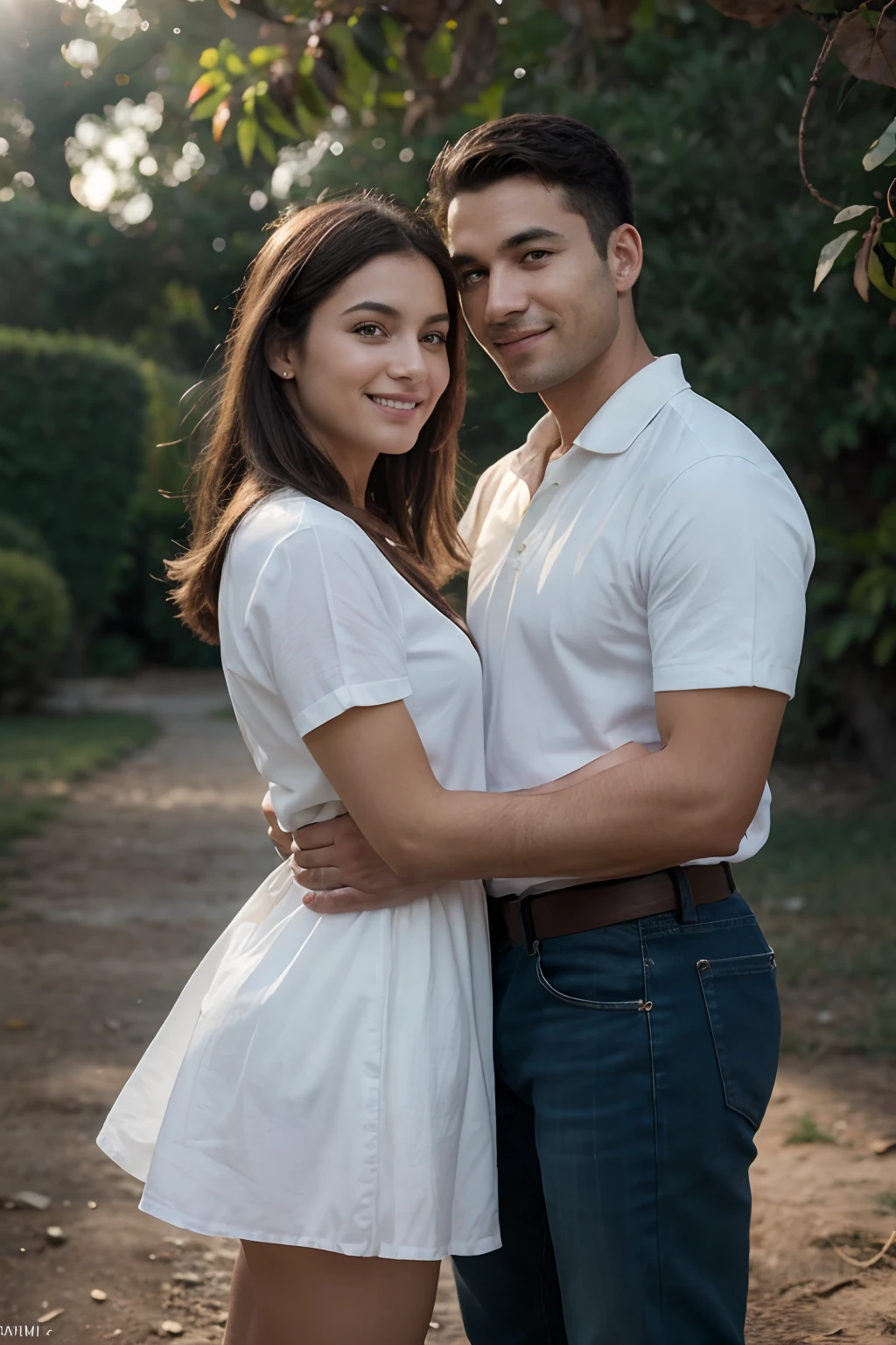 ((master part: 1.4, best quality))+,(Ultra Detalhe)+, Arte OFicial, Unity 8k papel de parede, Ultra Detalhado, Beautiful, alta qualidade, Beautiful, master part, best quality, FotograFia de obra-prima, Retrato de um (Beautiful couple) para colocar, roupa casual,casal sorridente, casal sorrindo, Bokeh, cinematiclight, Lente de 80 mm, F/2.8, ISO 80, proFundidade de campo, luz Frontal suave, HDR, (cores suaves:1.2), Canon RF 100mm F2.8L Macro e USM, FotograFia, 8k, dynamic action, nostalgic dreamer, Focagem suave,