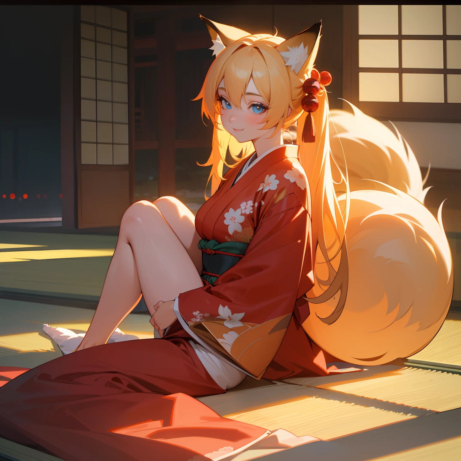 Girl with a Japanese fox mask