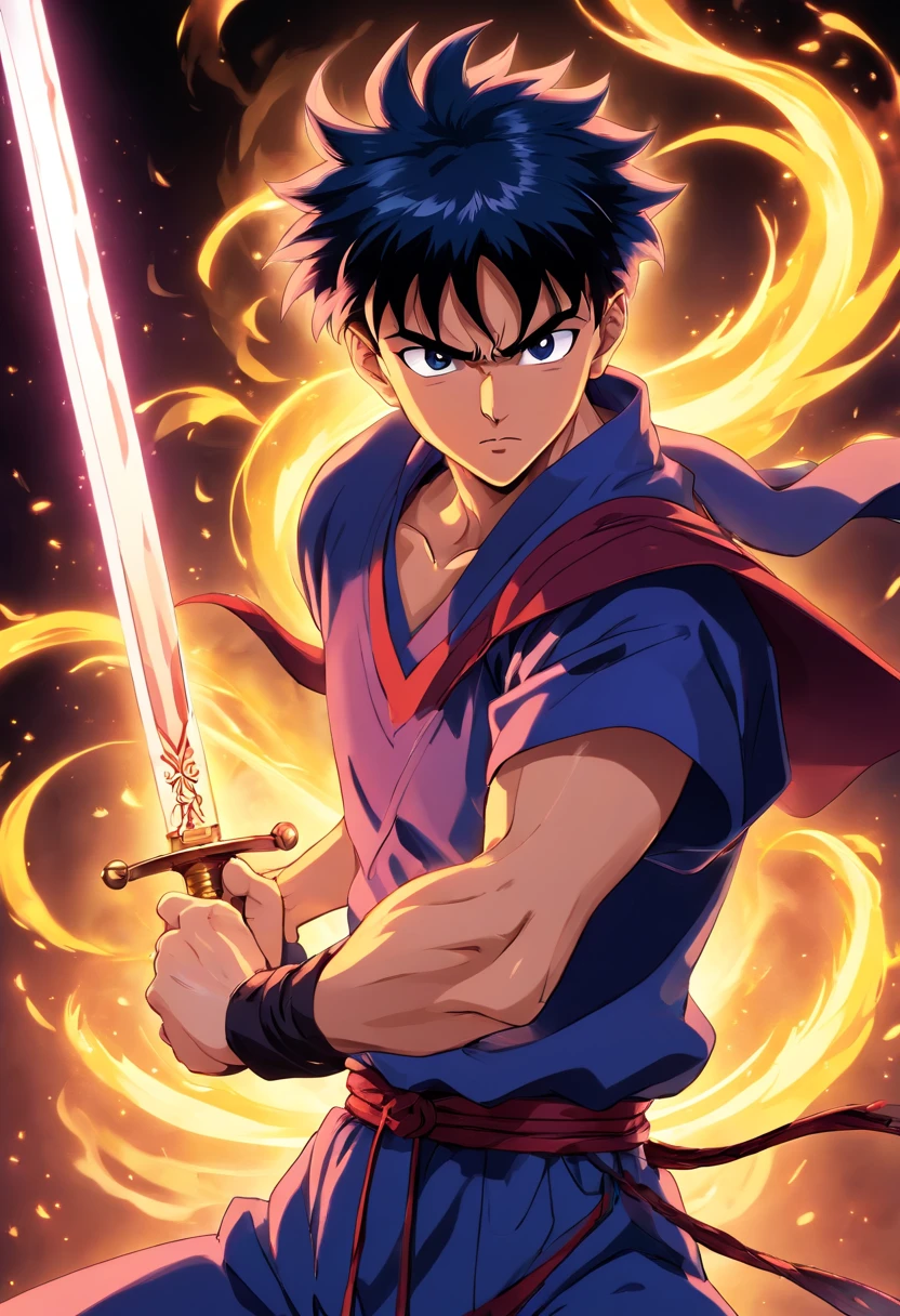 yuyu hakusho hiei in 4k hd 2d anime with sword