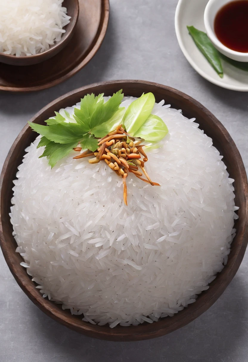 Zhuang cuisine,Five-color sticky rice on natural background