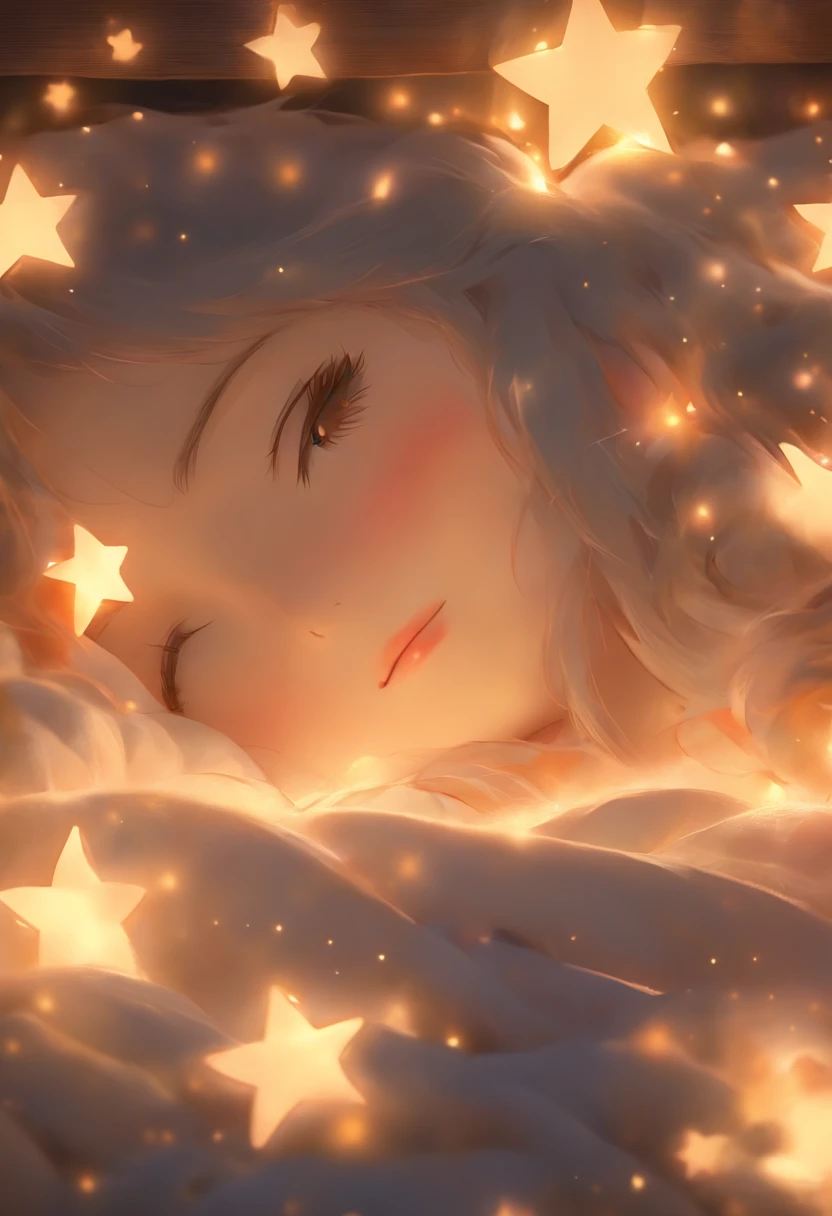 (a peaceful dream,nighttime serenity,calmness,restful sleep),(best quality,ultra-detailed,photorealistic),(painting),(stars shining,gentle moonlight),(soft pillow,comfortable bed,dreamy atmosphere),(tranquility,luxurious sleep),(peaceful and serene),(subtle colors,dark and warm tones),(soft and diffused lighting)