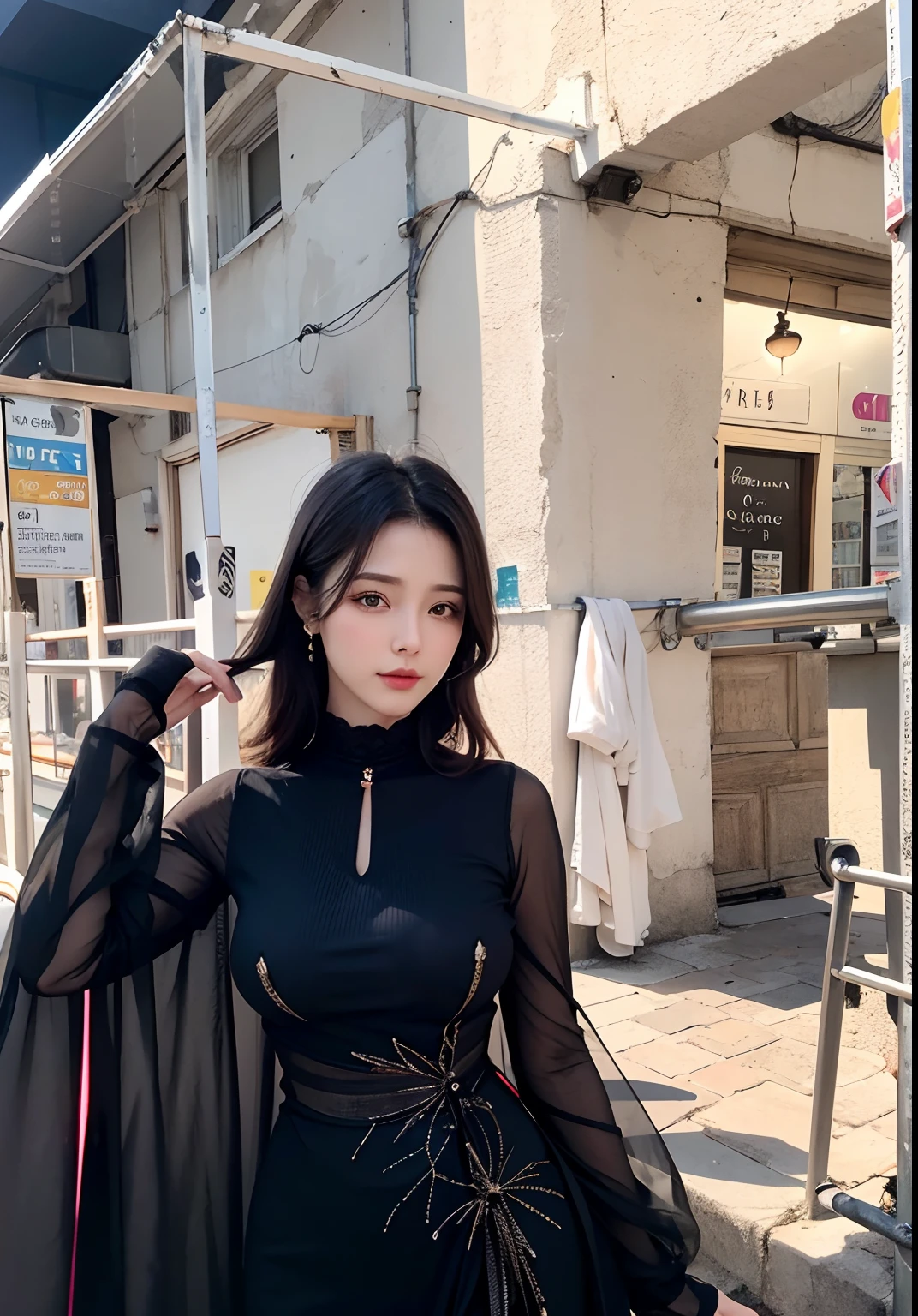 A small-breasted beauty wearing only sexy lingerie