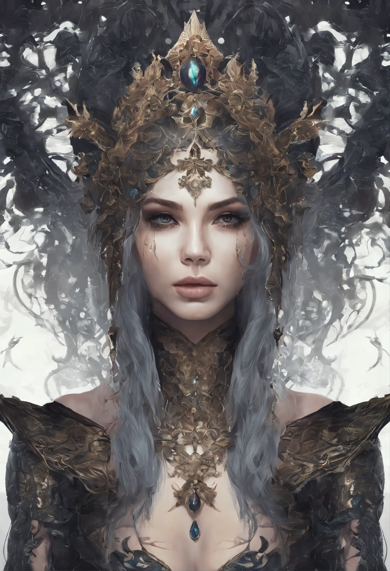 Throughout the mermaid,Wearing a crown on her head,, Portrait of a mermaid warrior, Portrait of the Mermaid Queen, fantasy art style, very detailed artgerm, Phlegm phlegm, sputum | Art germs, fantasy art behance, Deviantart Artstation CGSCOSIETY, 2. 5 d cgi anime fantasy artwork, ross tran 8 k, ig model | Art germs, Crying, A girl with, A smile with bared teeth