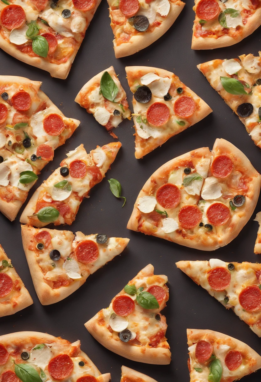 Mini pizza,cinemactic, fotografia profissional, studio illumination, studio background, advertising photography, detalhes intrincados, hiper-detalhado, ultra realista, 8K UHD