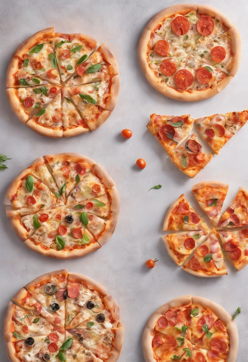 Mini pizza,cinemactic, fotografia profissional, studio illumination, studio background, advertising photography, detalhes intrincados, hiper-detalhado, ultra realista, 8K UHD