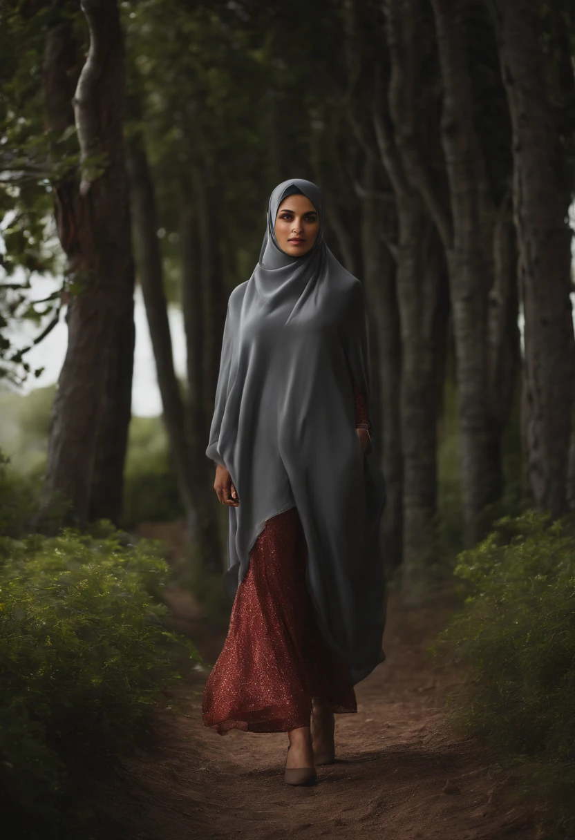 Subject: "Hidden Complexities Beneath the Veil" Style: Photorealism, 8k, ((full body)), DOF Description: Visualize a stunning woman in a hijab, but beneath the surface, reveal intricate trypophobia patterns that are only noticeable upon closer inspection. Achieve a balance between beauty and unsettling complexity.