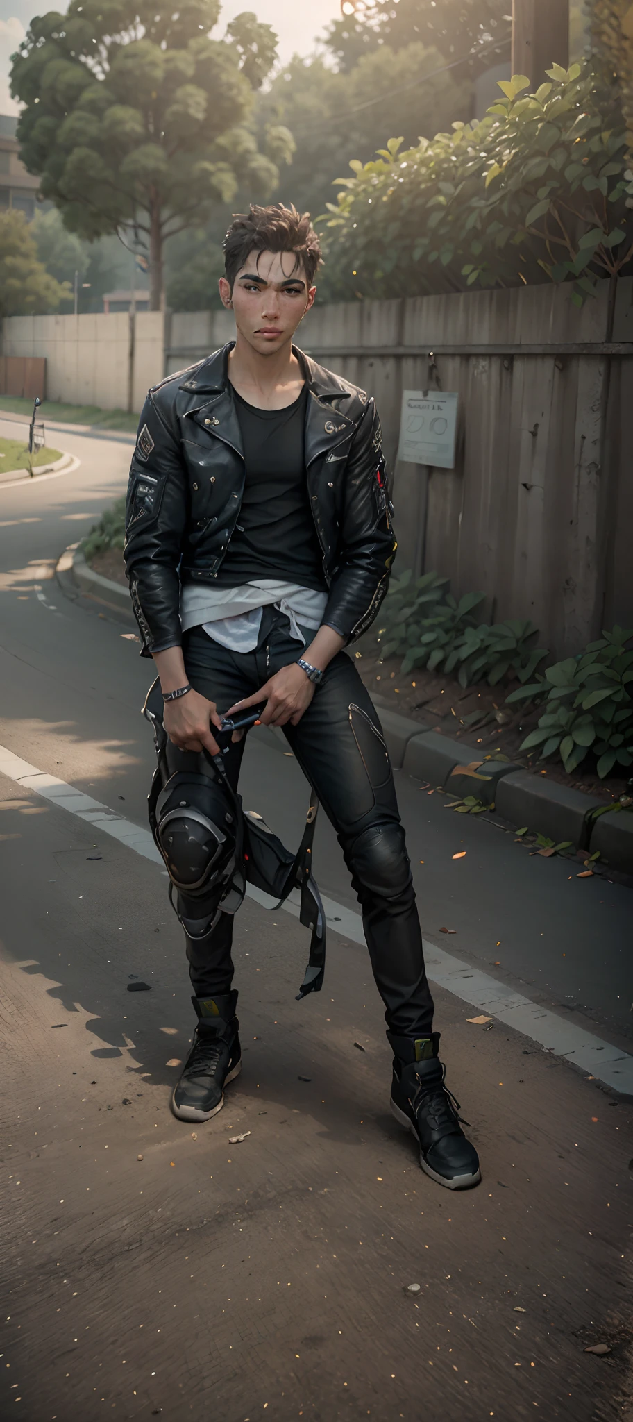 A Bike rider.with.Hayabusa.handsome.boy.stylish clothes realistic 8k ultra realistic change background