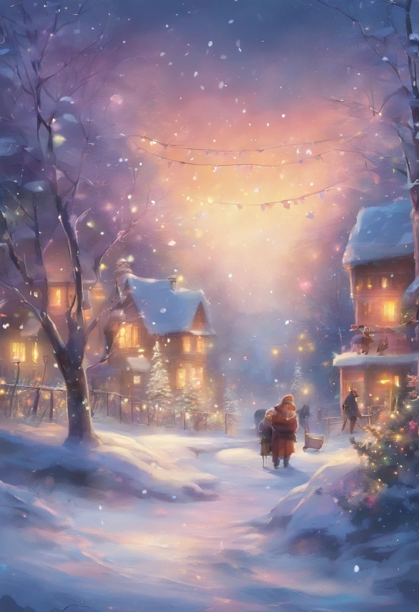 highres,best quality,ultra-detailed,realistic,winter scene,curious penguin peeking out,string of colorful Christmas lights,cozy pair of blinkers,softly falling snow,sparkling snowflakes,playful expression,fluffy feathers,endearing eyes,striking beak,snow-covered ground,crisp cold air,festive atmosphere,twinkling lights,cozy atmosphere,whimsical charm,gentle glow,crackling fire,joyful anticipation,peaceful tranquility,vibrant colors,icy blue hues,magical ambiance,happy holidays