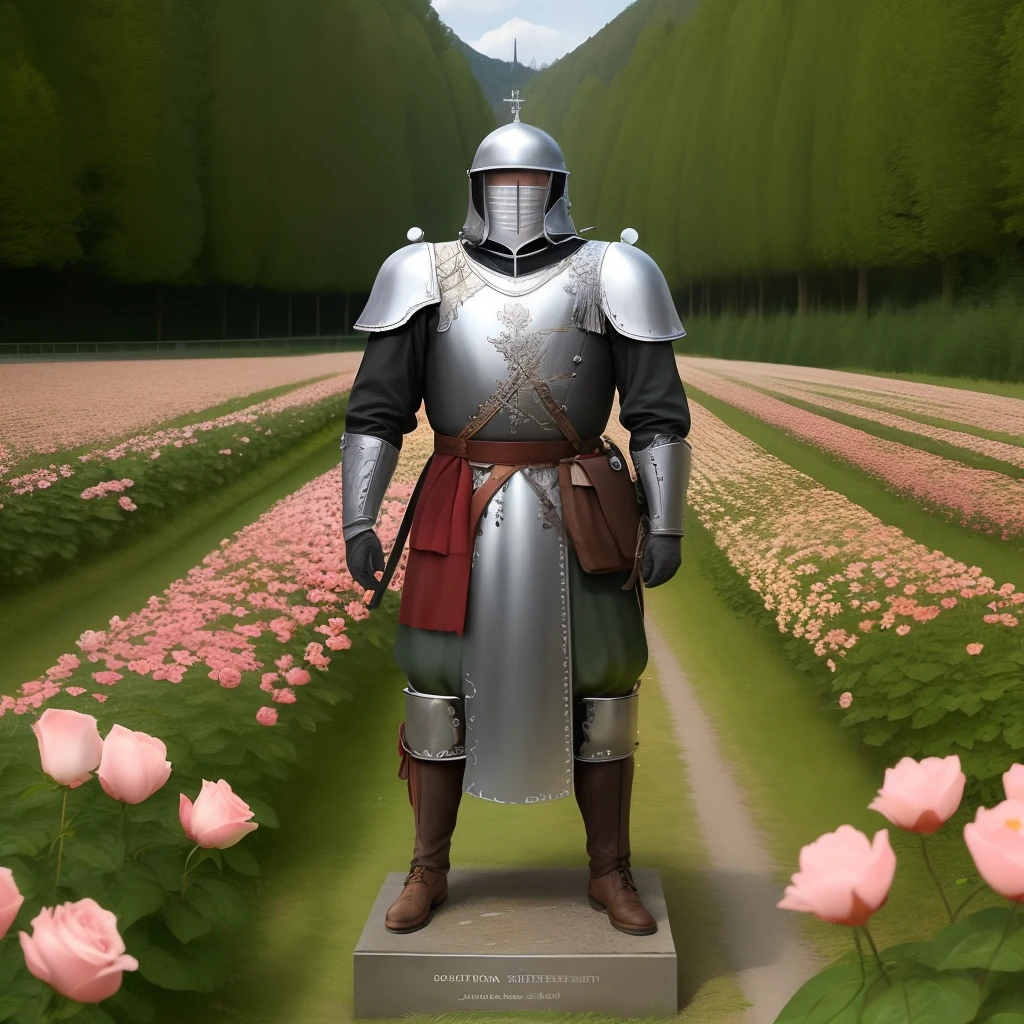 Ritter am sterben in Rosen und es regnet