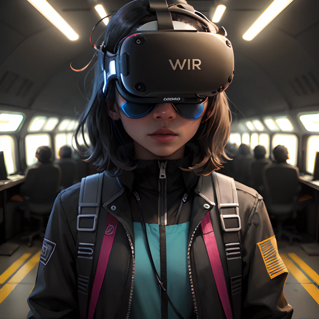 Create an image of a person wearing VR glasses, symbolizing the concept of entering a simulated reality