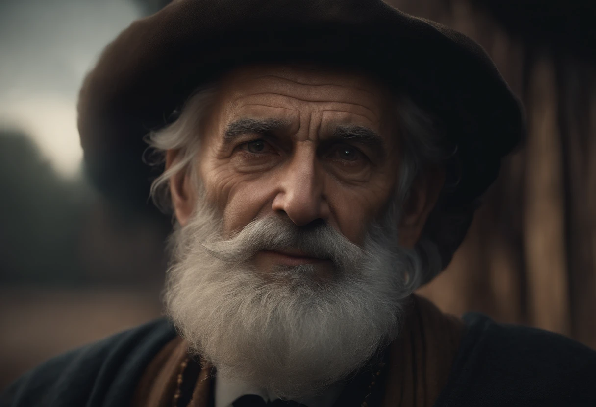 (best quality,4k,8k,highres,masterpiece:1.2),ultra-detailed,(realistic,photorealistic,photo-realistic:1.37),old man,black background,direct gaze,handsome,wise,wrinkles,gray hair,beard,intense eyes,characterful face,sharp focus,stark contrast,dramatic lighting,portrait