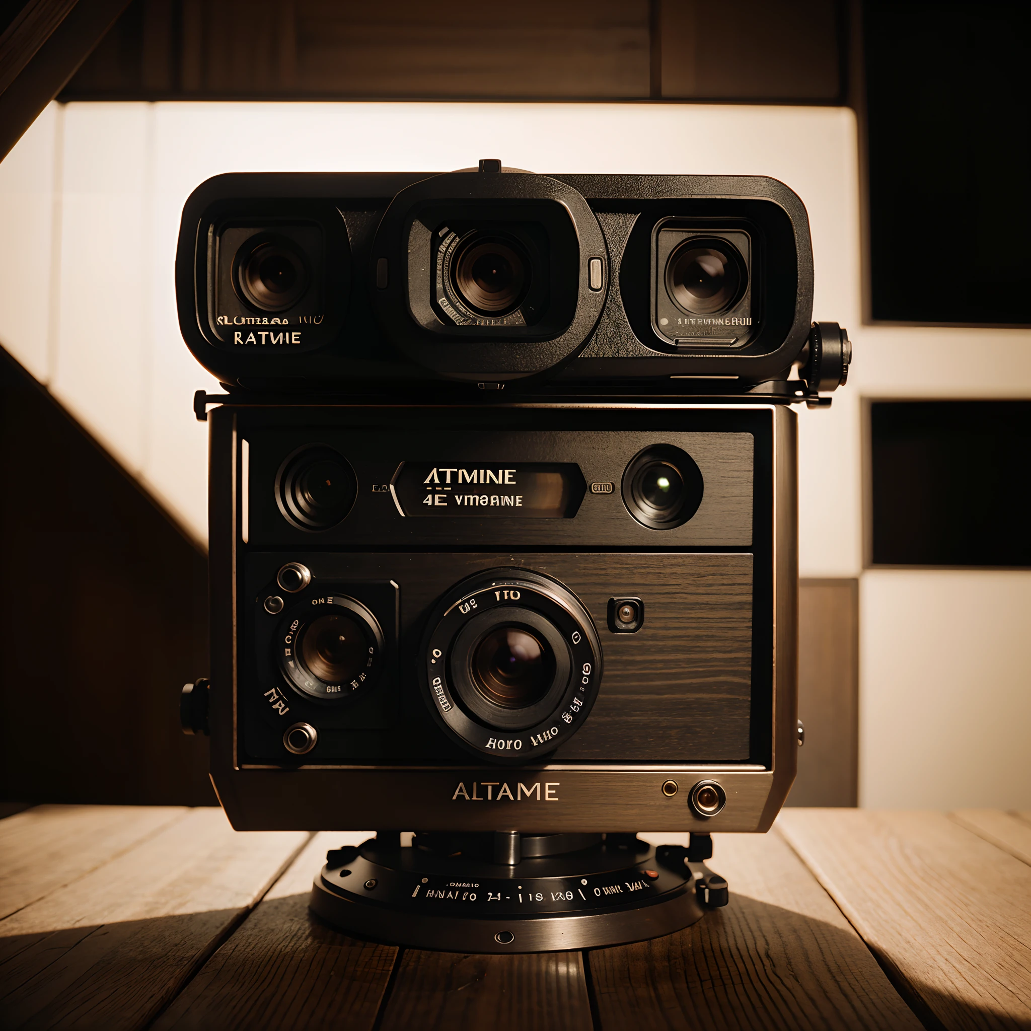 Create a Cinematic Retro Camera, lateralmente, imagem altamente detalhada em 4k