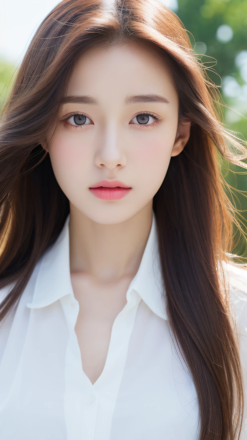 1girl,perfect bodies,A high resolution,Super fine face and eyes,long whitr hair,outside,white clothes