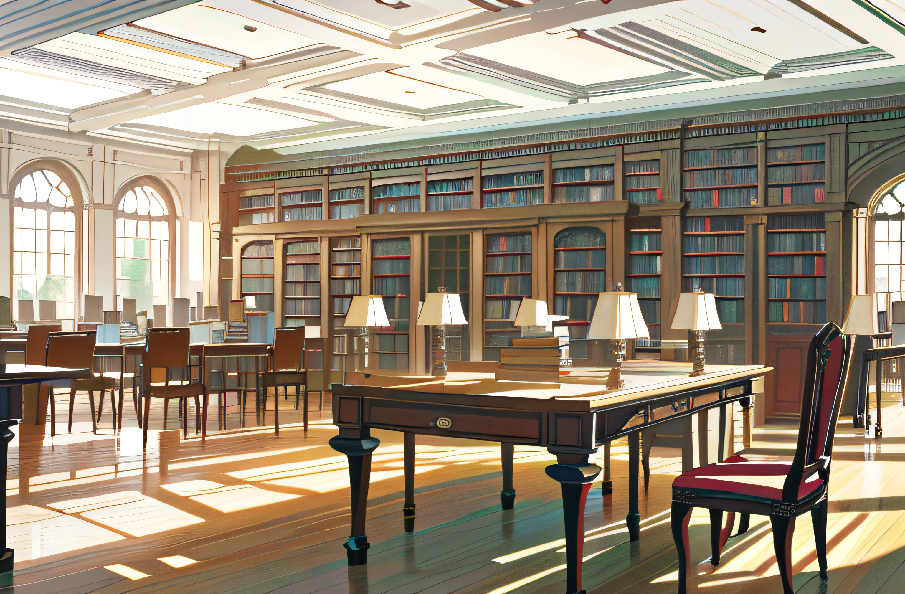 there are many tables and chairs in the library with books on them, book library studying, high res photo, library, hi-res photo, interior of a library, inside a library, reading in library, interior photograph, full res, grand library, interior, hi-res, hi - res, library interior background, library books, by Juan O'Gorman