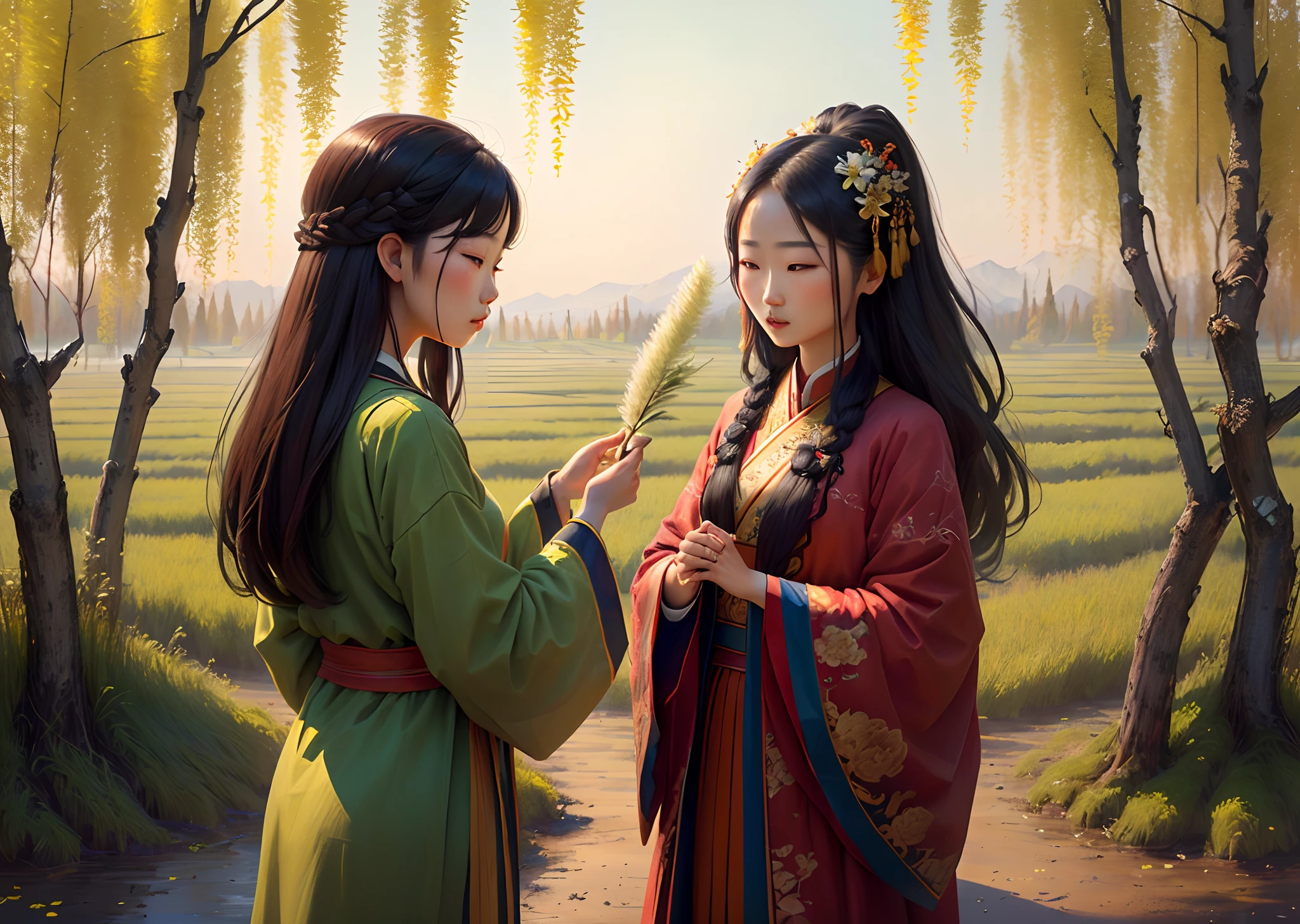 Lu Zhishen plucked the willows