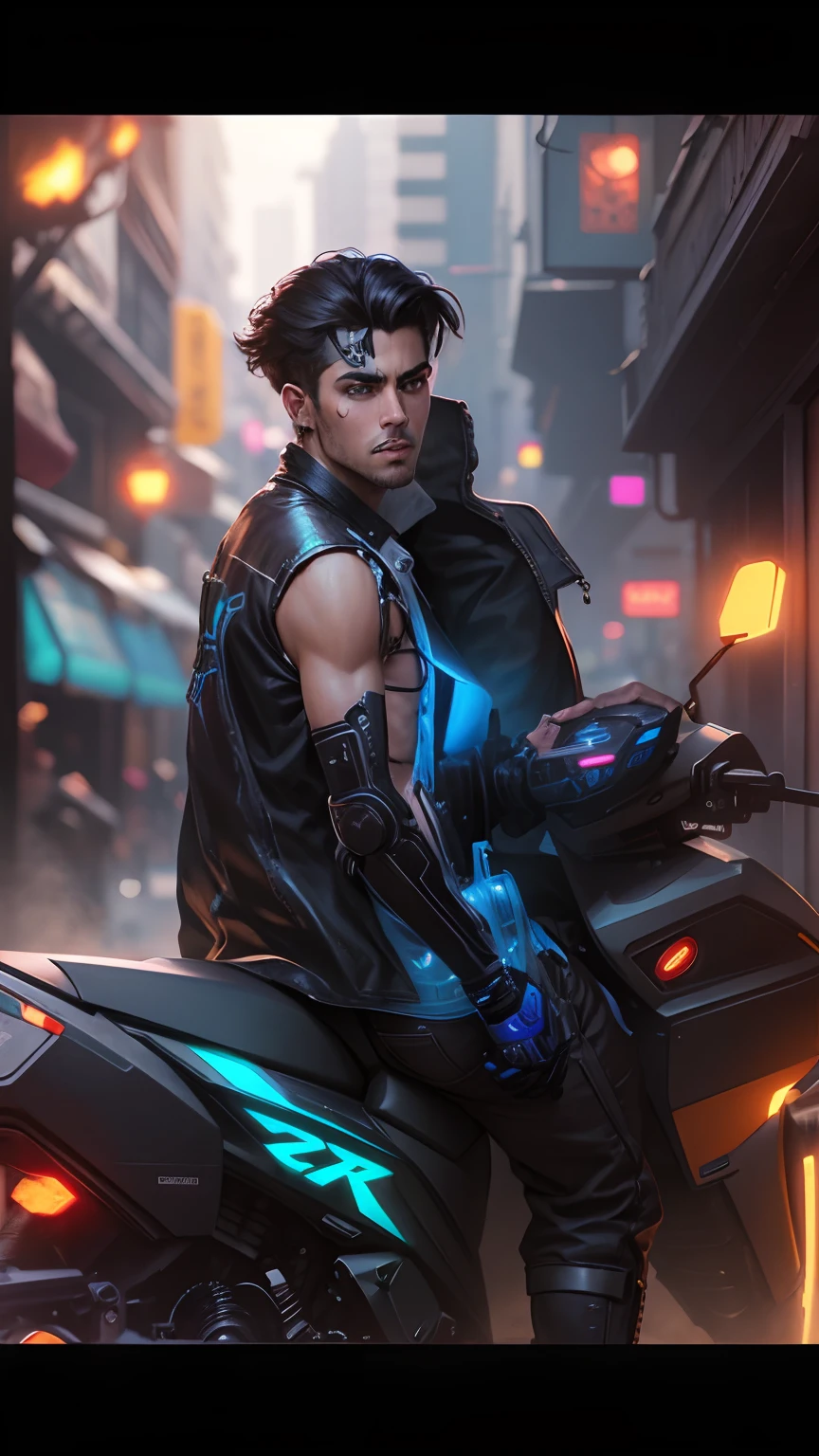 Chenge background cyberpunk handsome boy, realistic face, 8k ultra realistic,