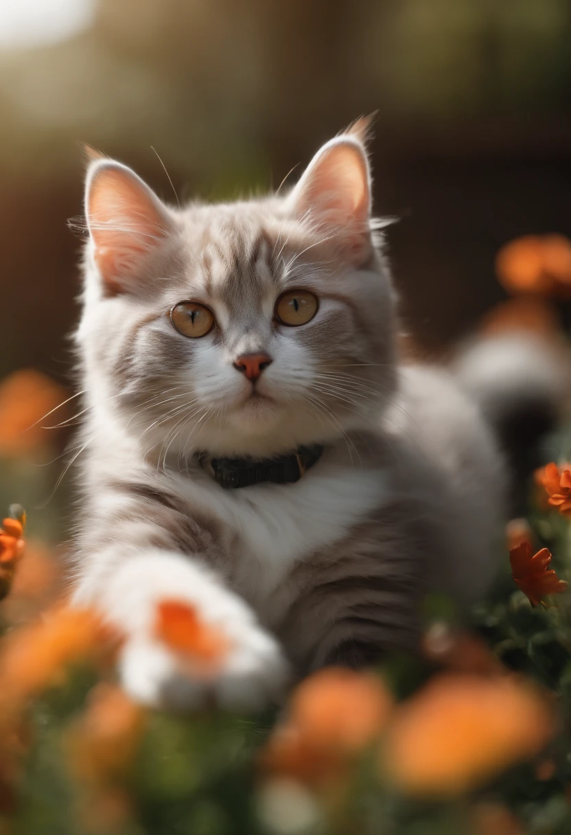 Perfect centering, a cute little cat, Wear trainers, Wearing sunglasses, cheerfulness, Standing position, Abstract beauty, Centered, Looking at the camera, Facing the camera, Approaching perfection, Dynamic, Highly detailed, sleeoing, Sharp Focus, in 8K
