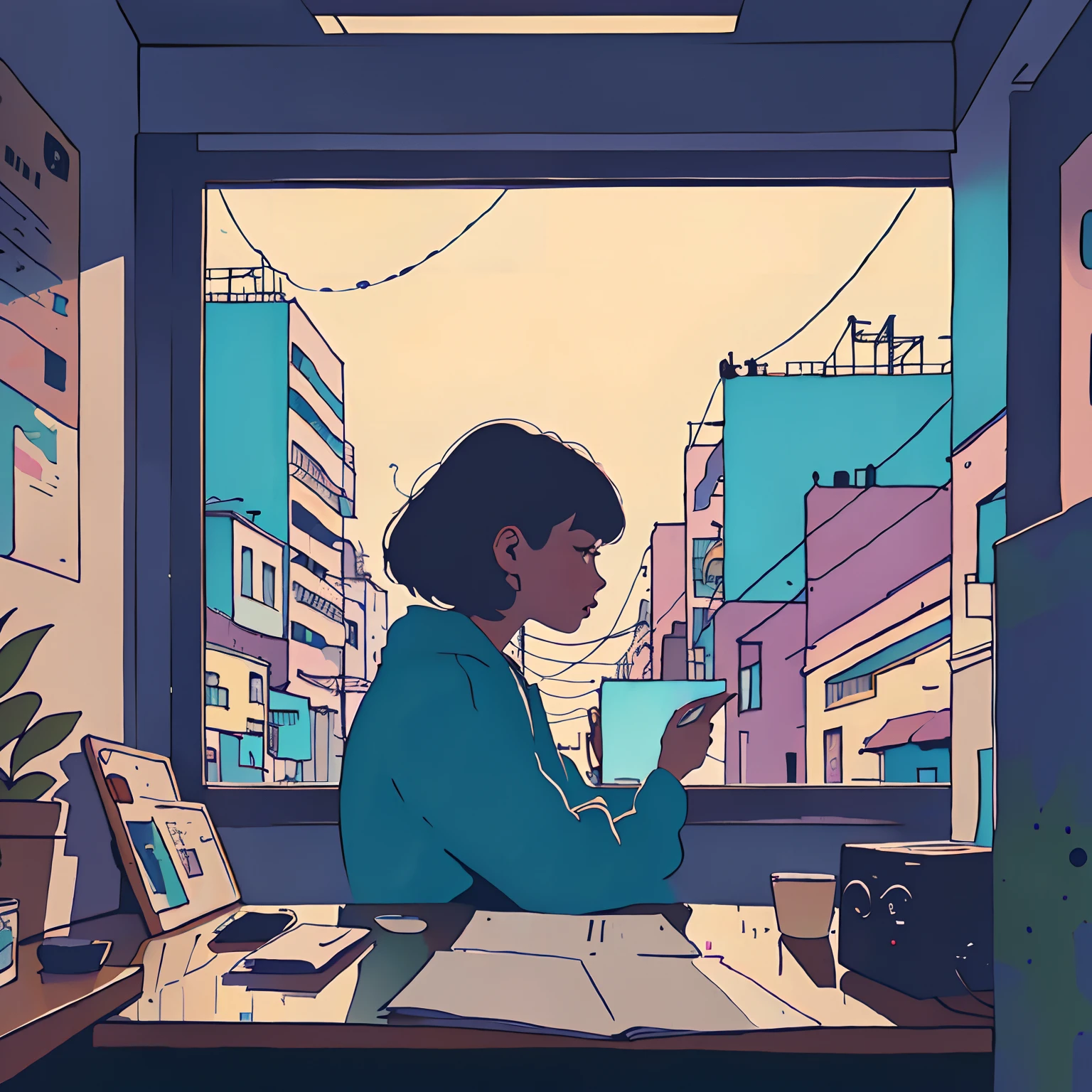 Lofi music illustration